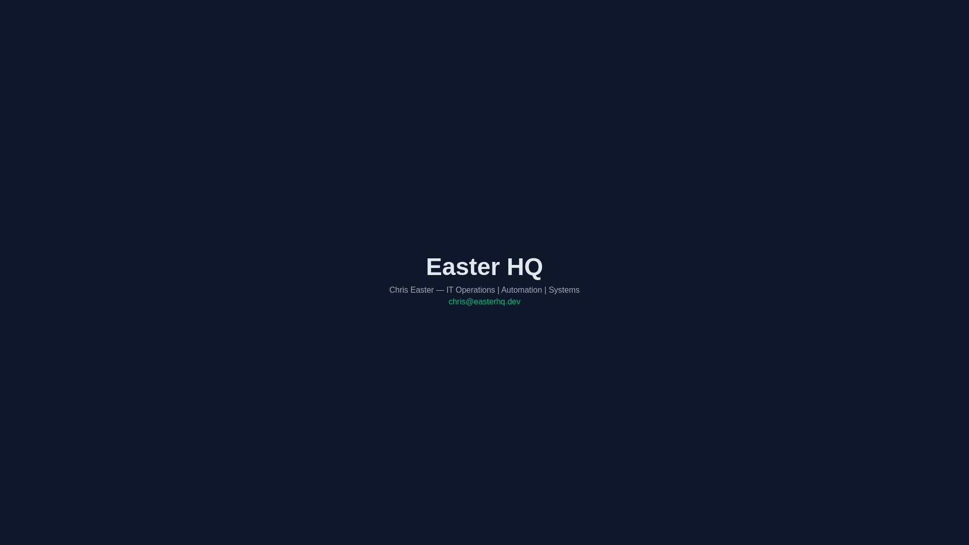 website screenshot of https://easterhq.dev
