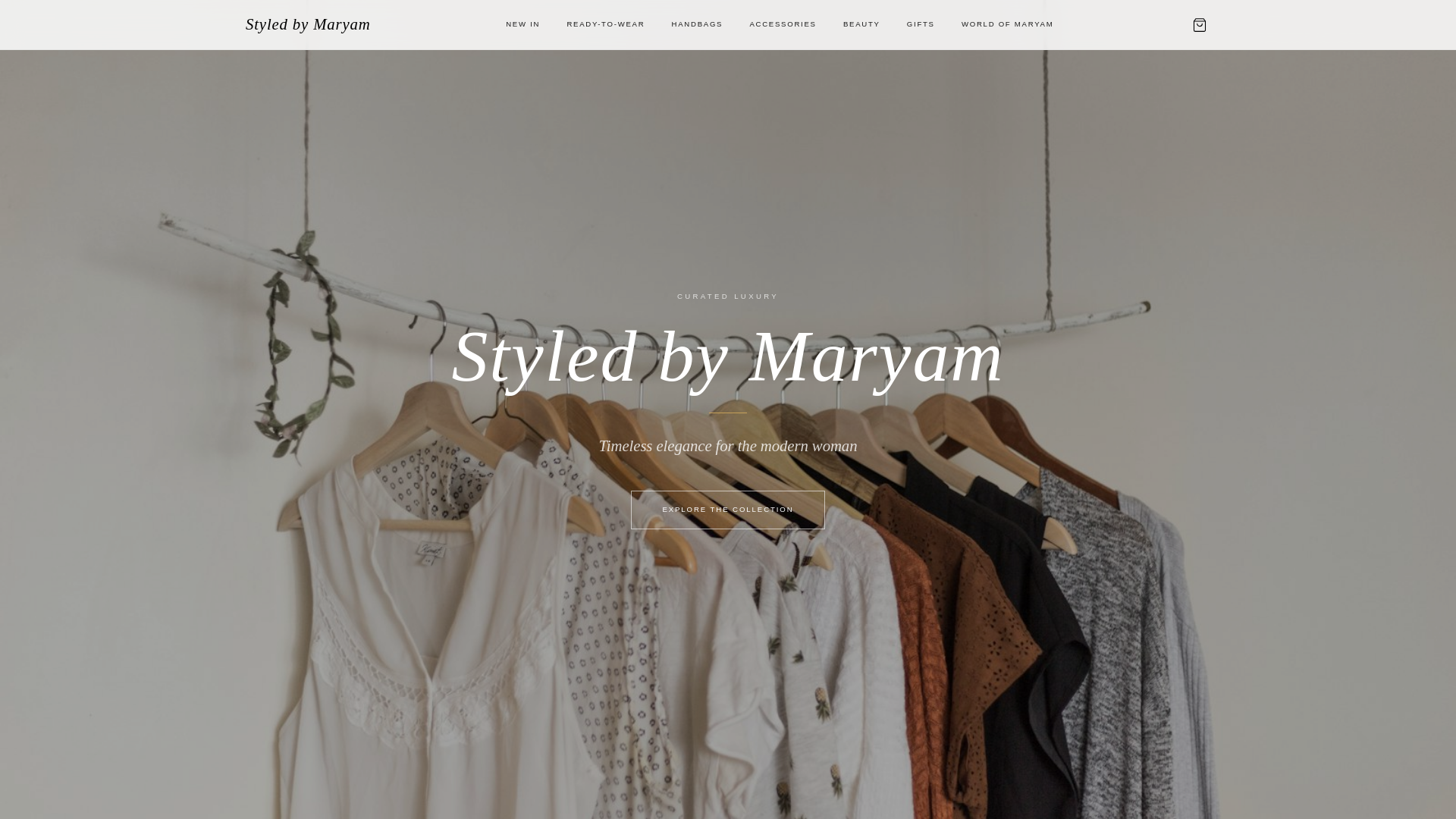 website screenshot of https://styledbymaryam.com