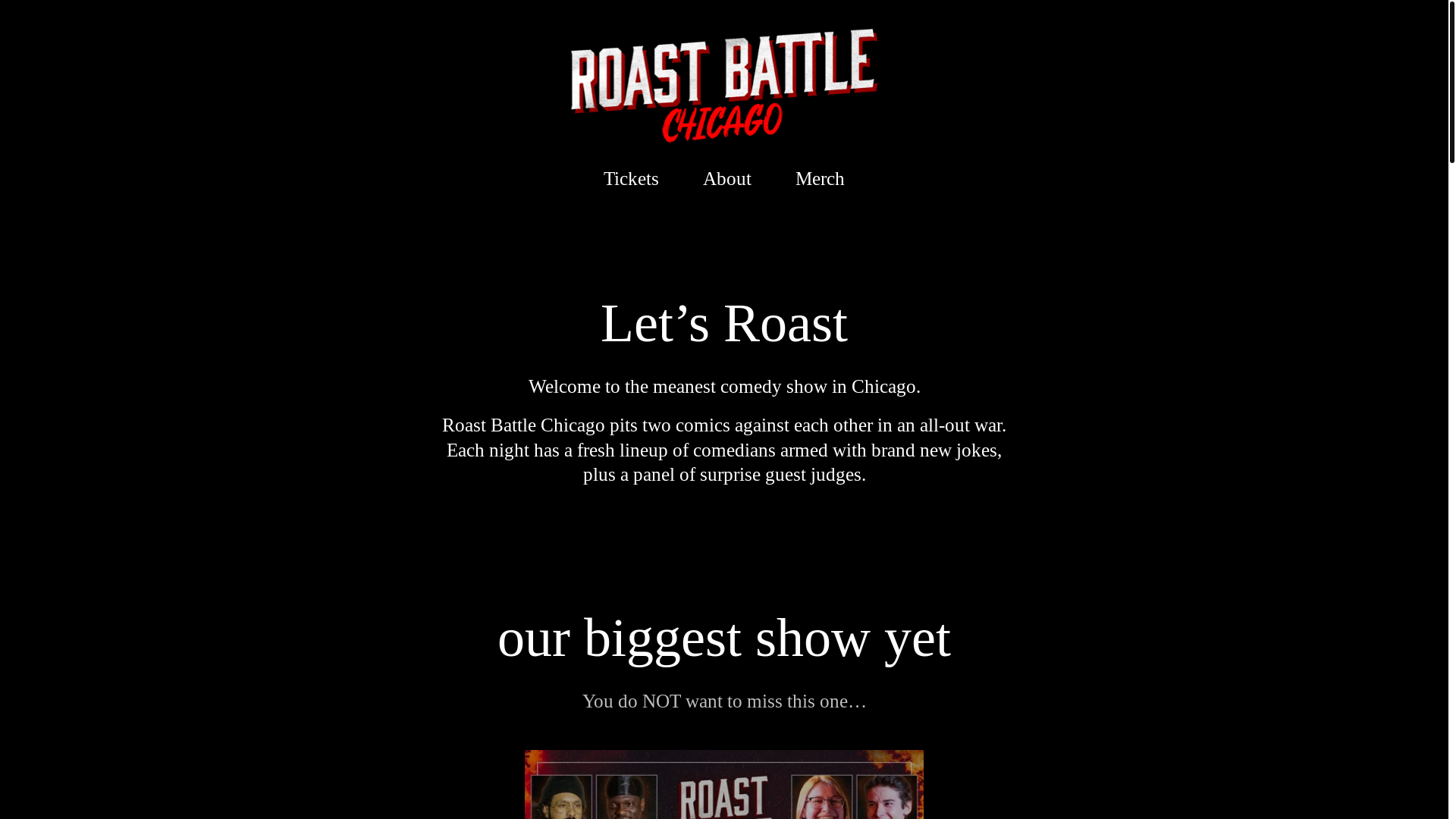 website screenshot of https://roastbattleleaguechicago.com/