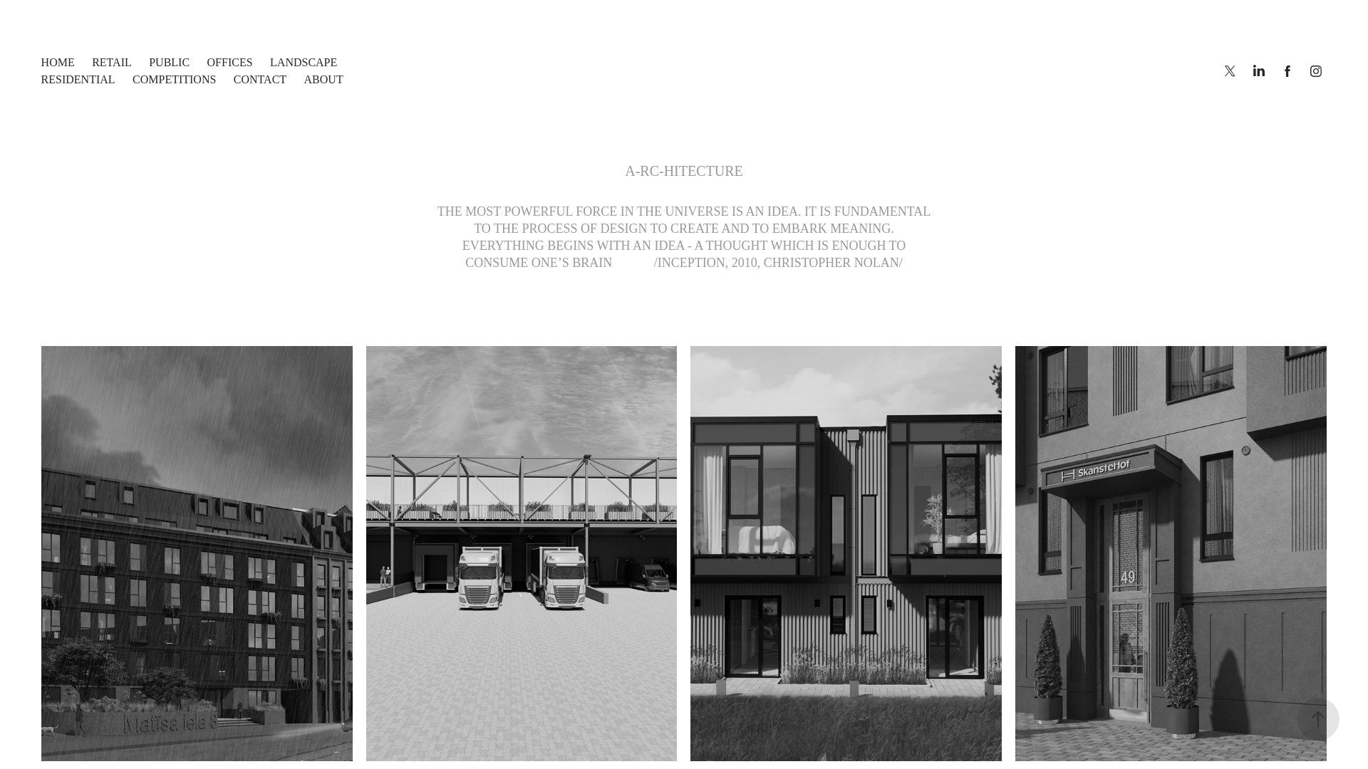 website screenshot of https://a-rc-hitecture.com