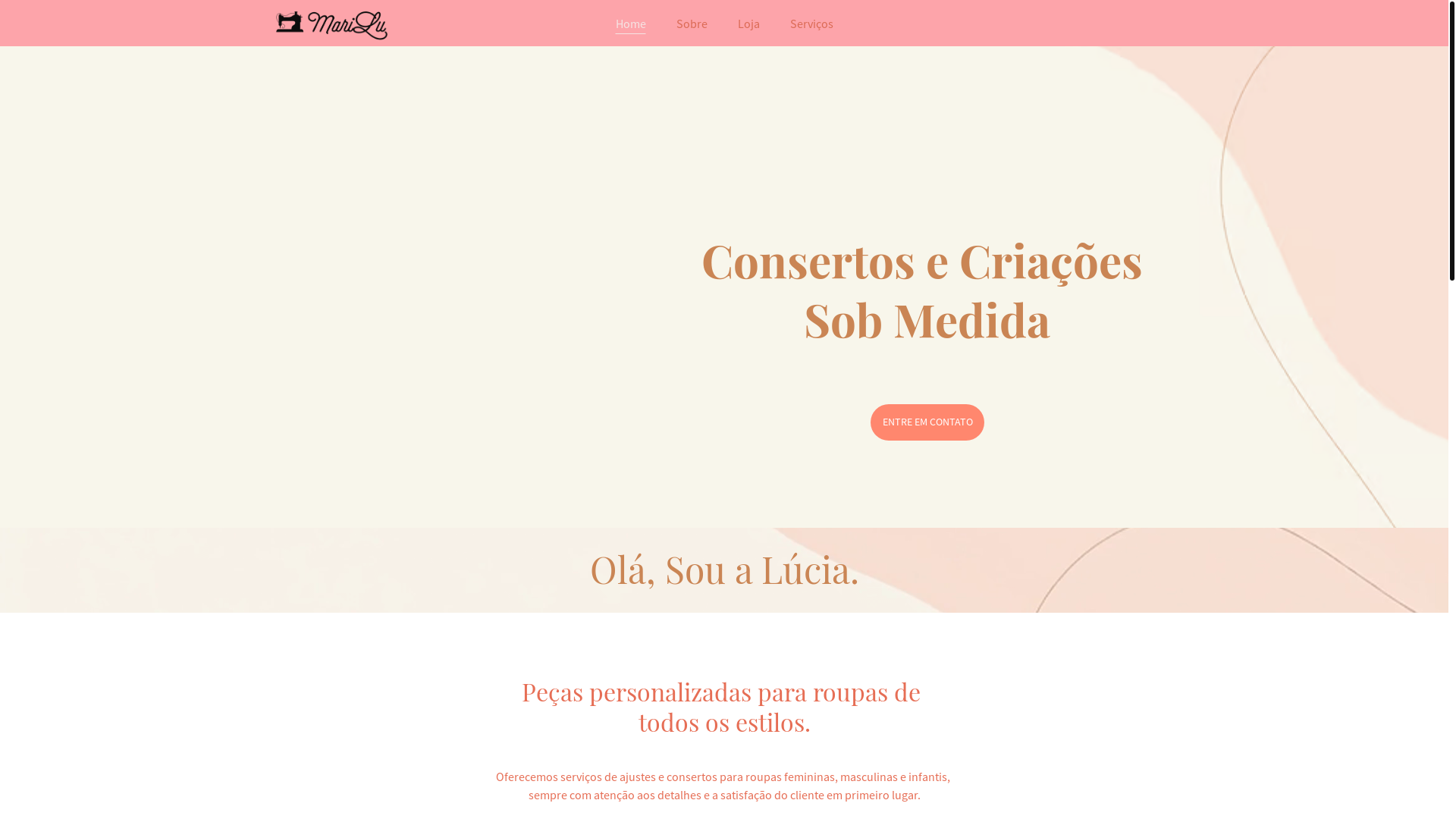 website screenshot of https://marilucosturas.com.br/