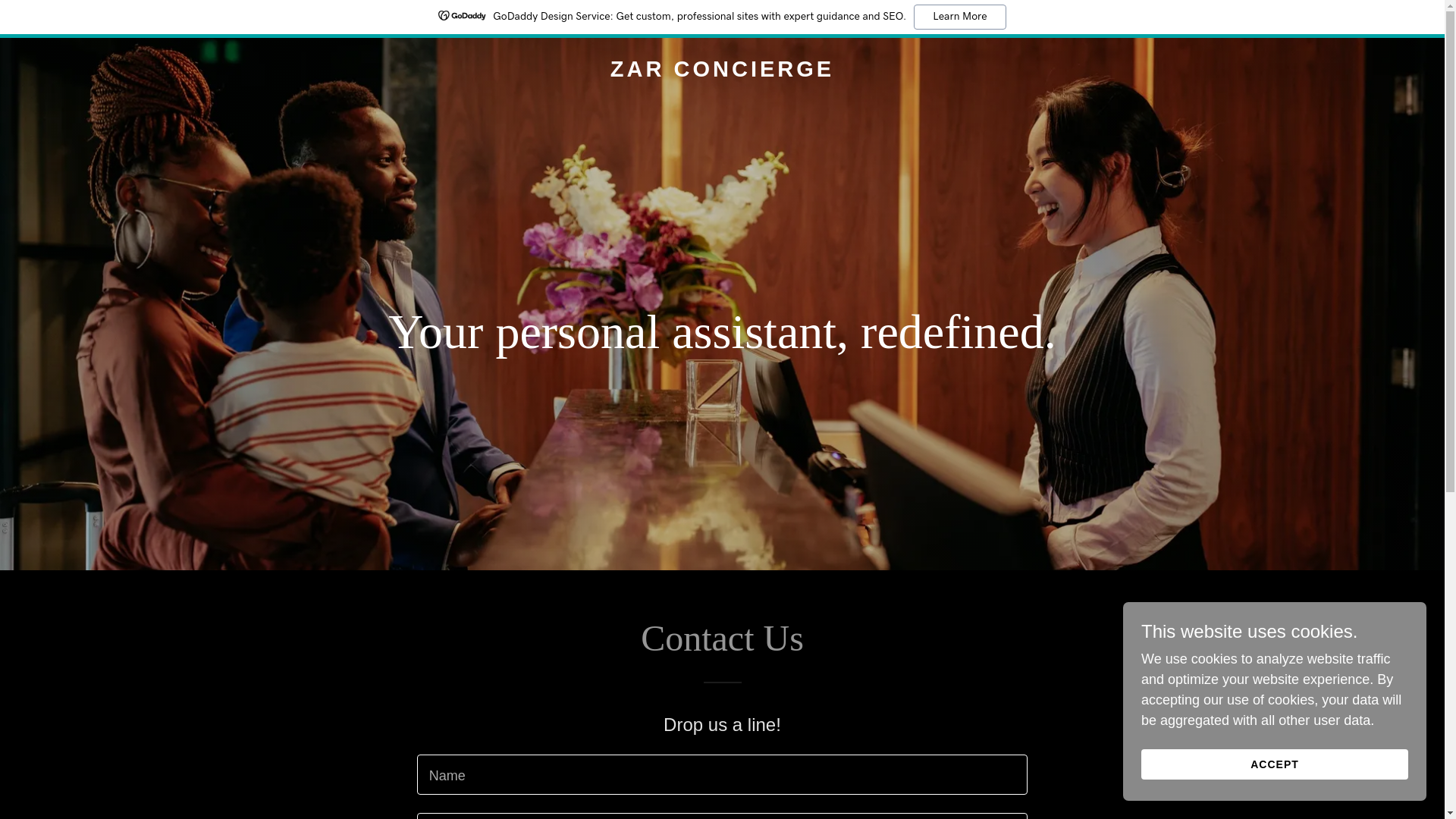 website screenshot of https://zarconcierge.com/