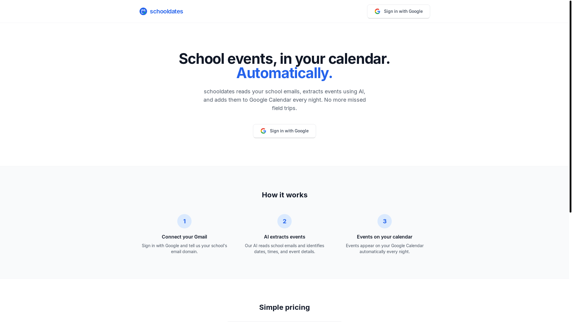 website screenshot of https://schooldates.app/