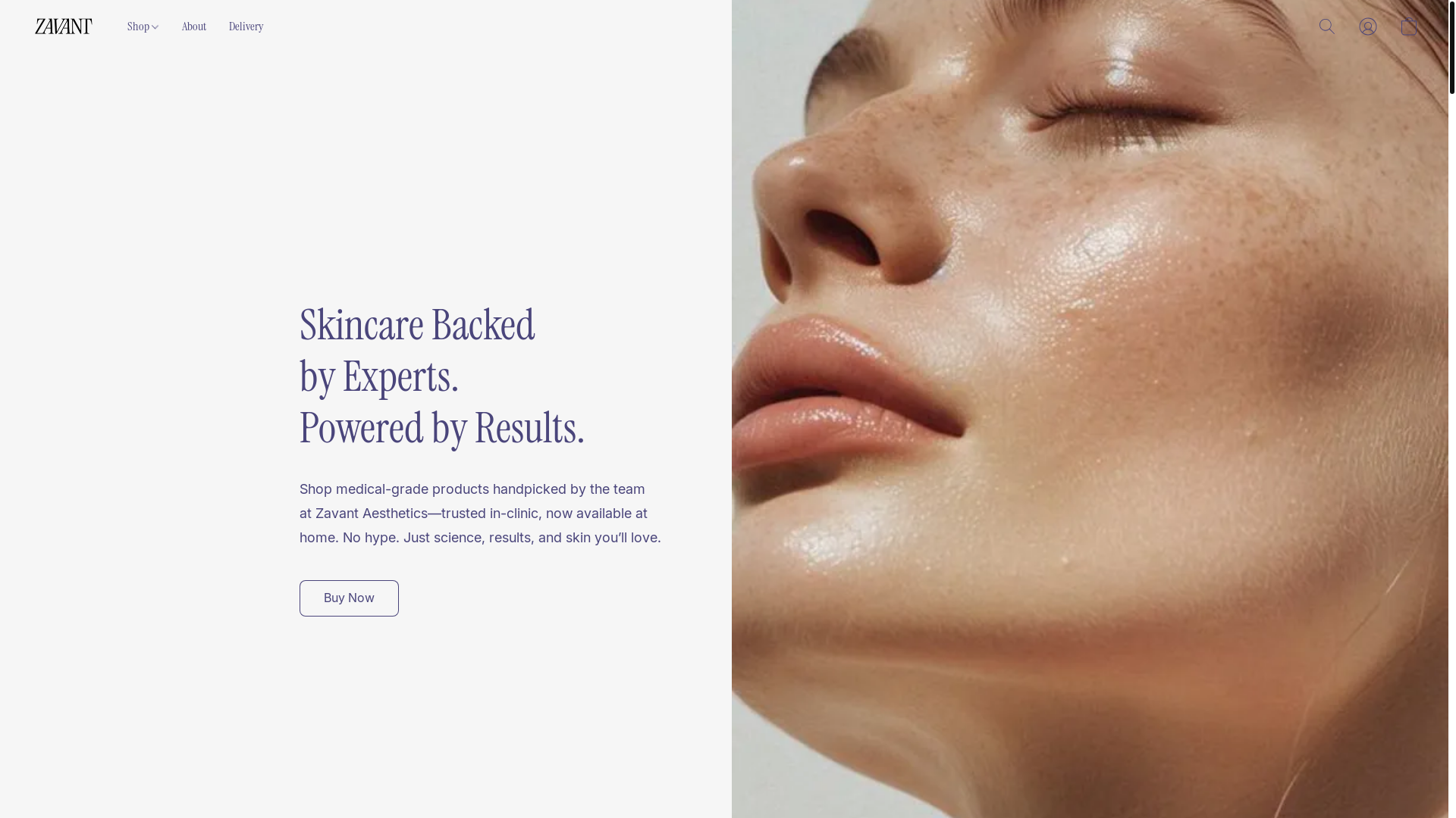 website screenshot of https://zavantaesthetics.shop/