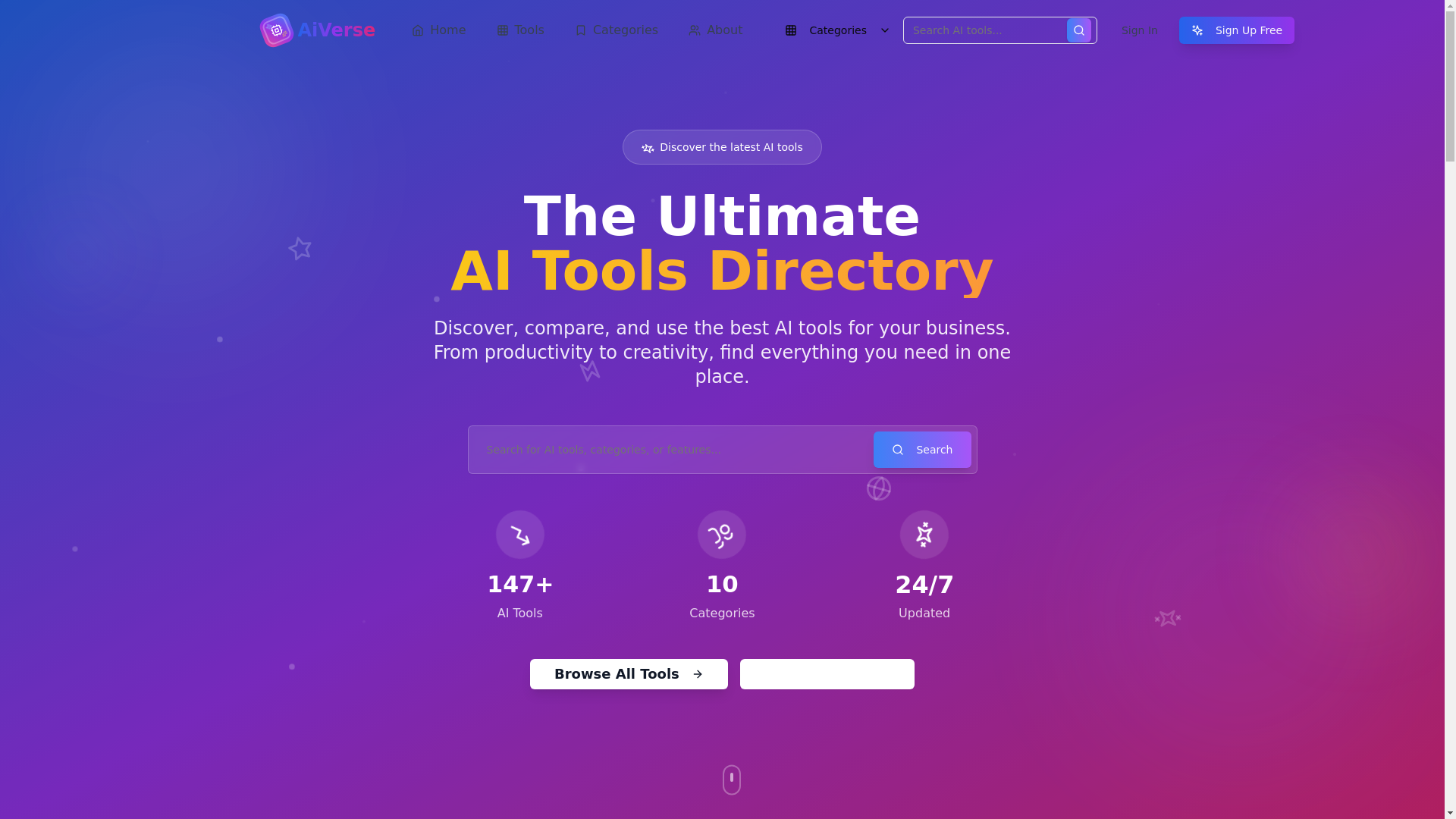 website screenshot of https://aitoolscodex.com/