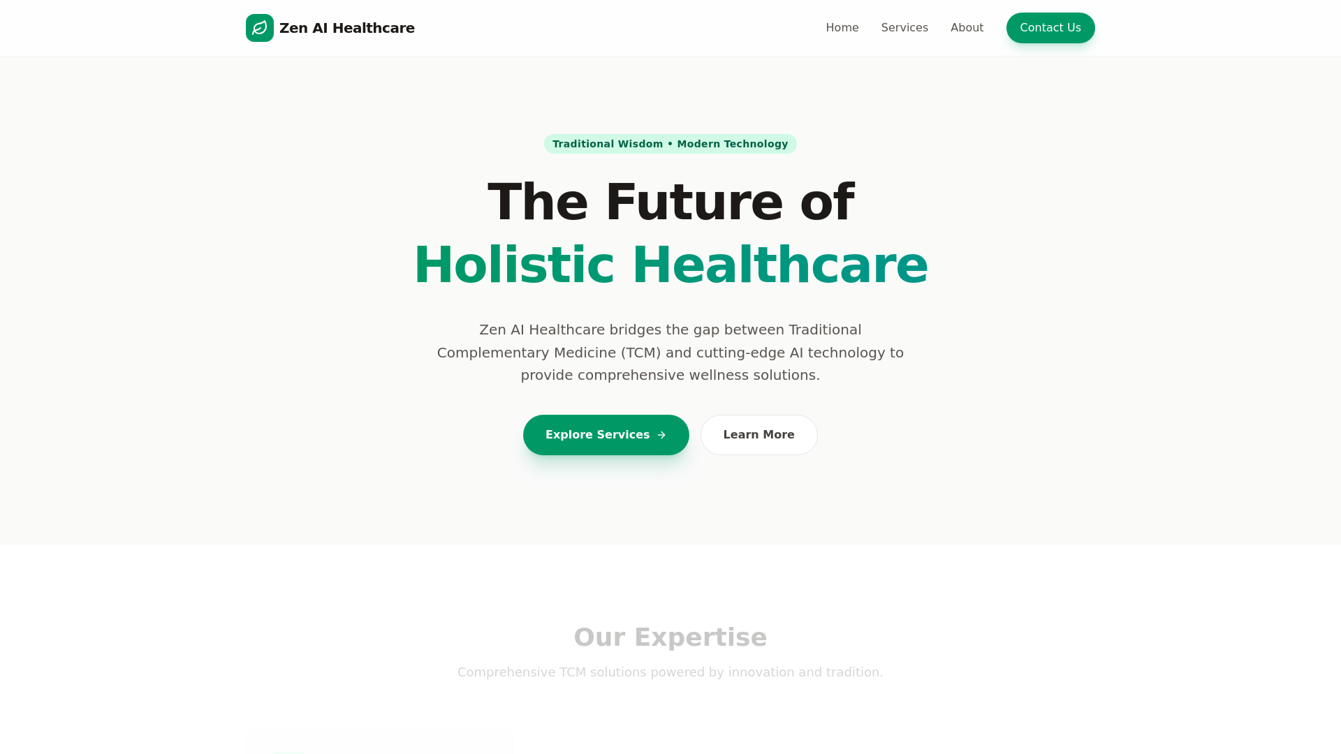 website screenshot of https://zentabib.com