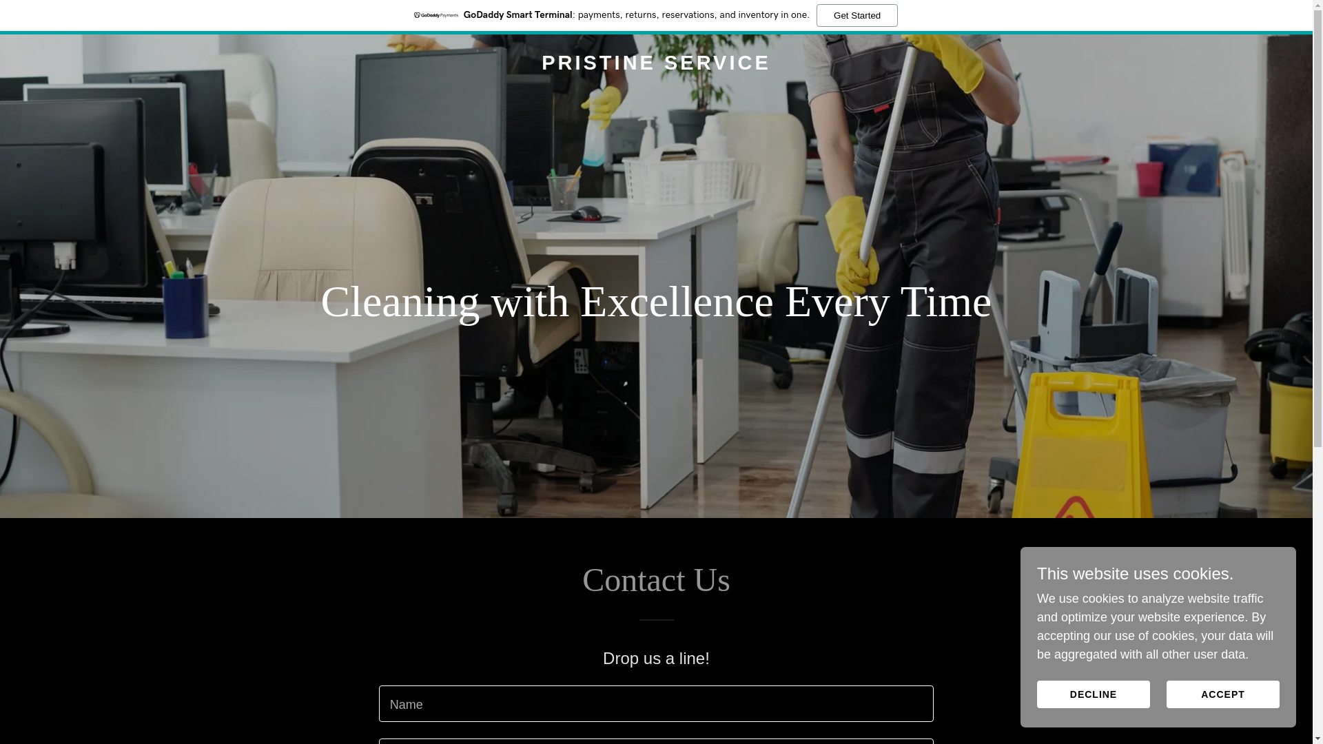 website screenshot of https://pristineservice.co.uk/