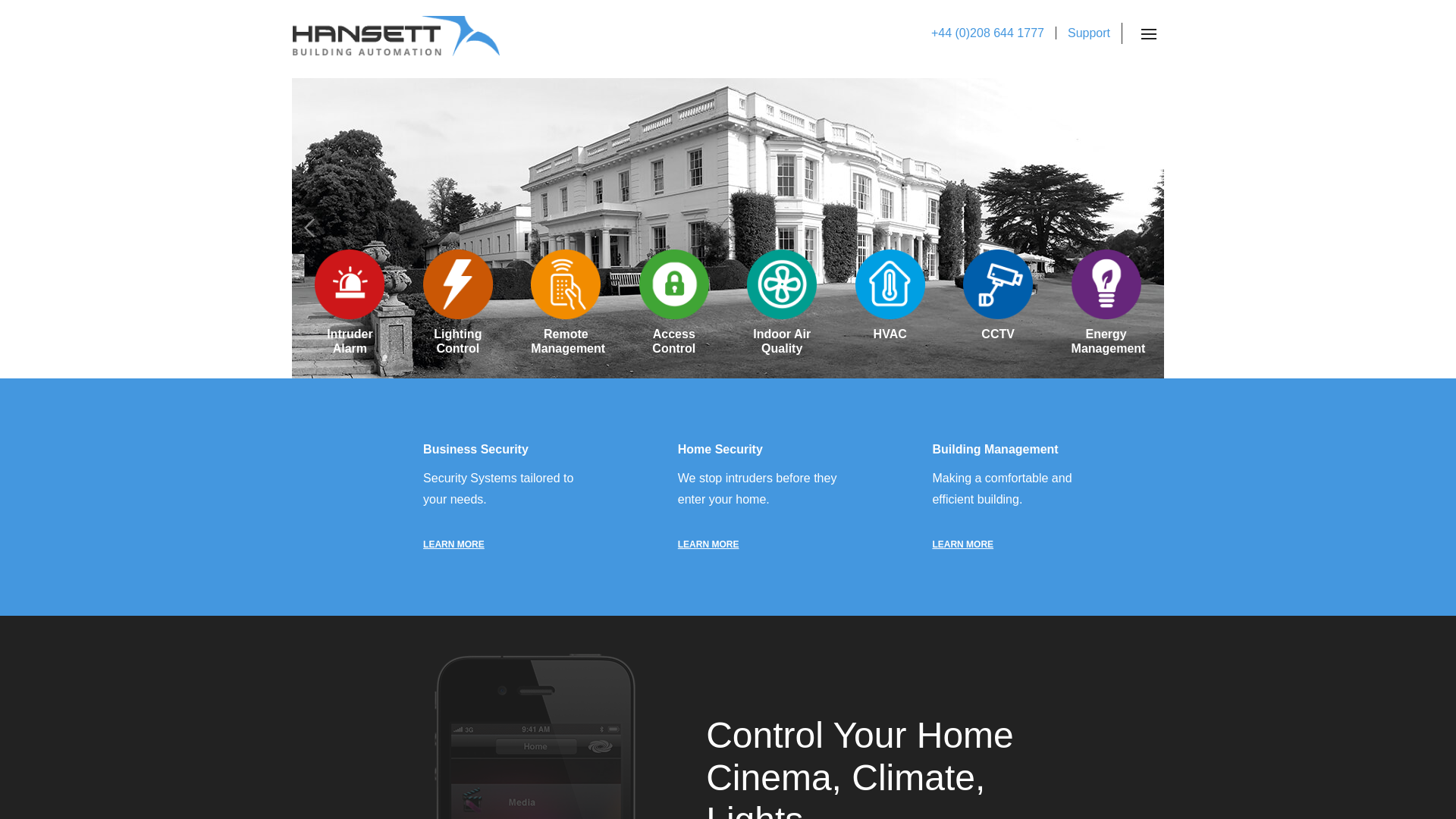 website screenshot of https://hansett.com/