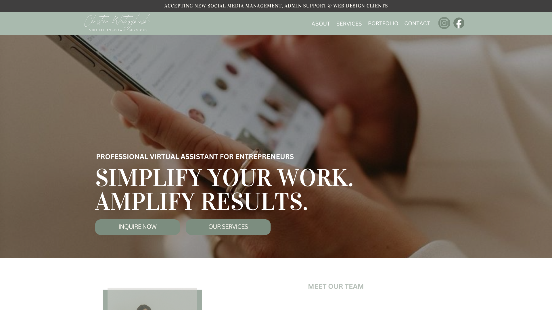 website screenshot of https://cw-vaservices.com/