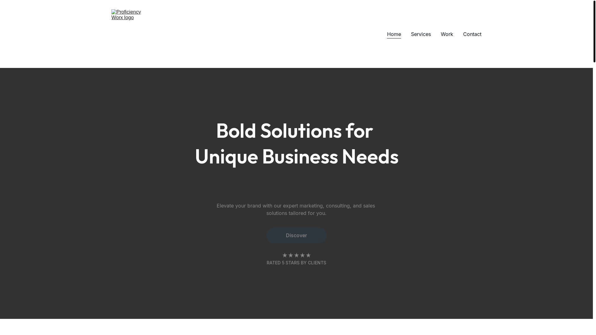 website screenshot of https://proficiencyworx.com/