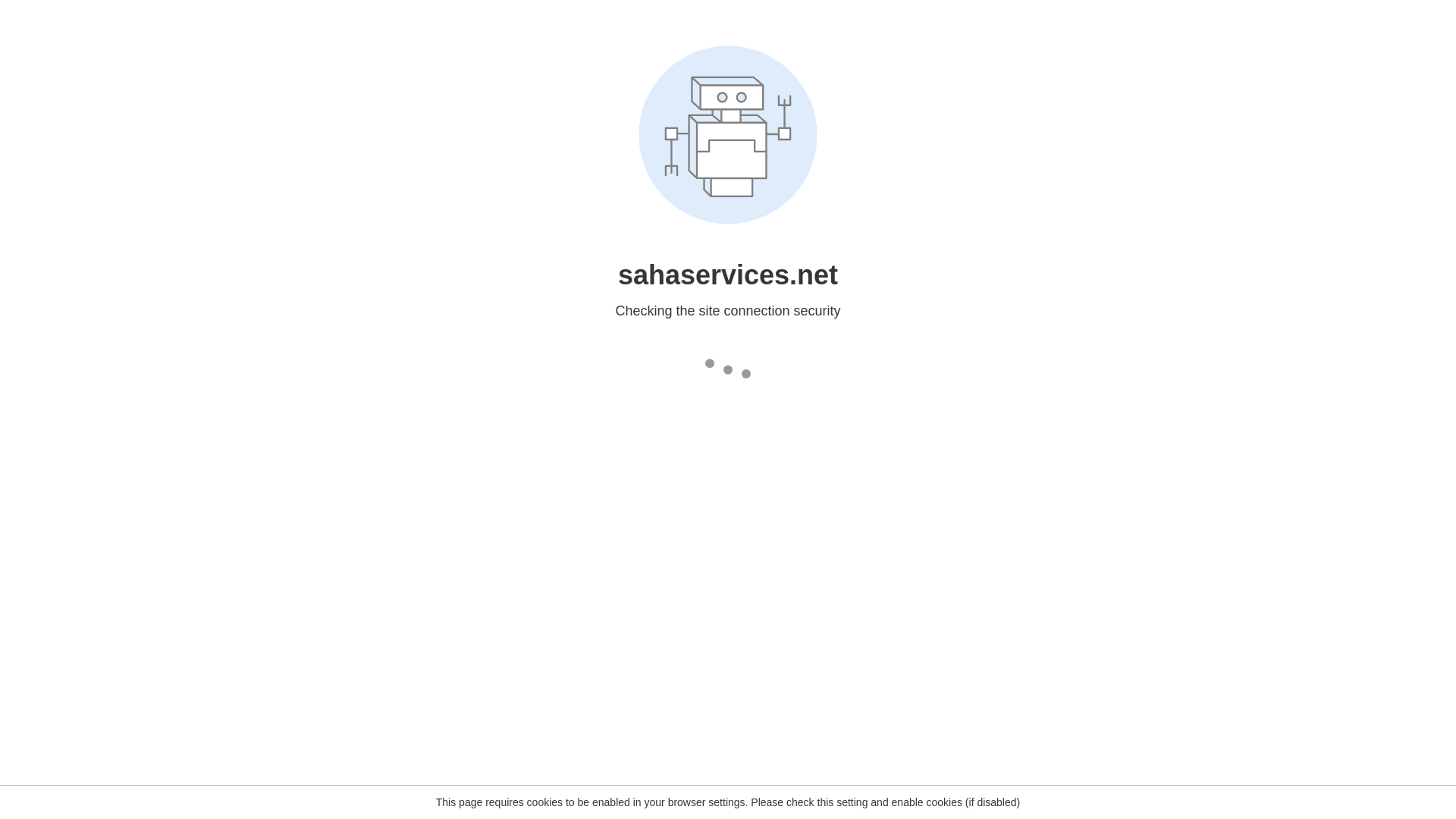 website screenshot of https://sahaservices.net