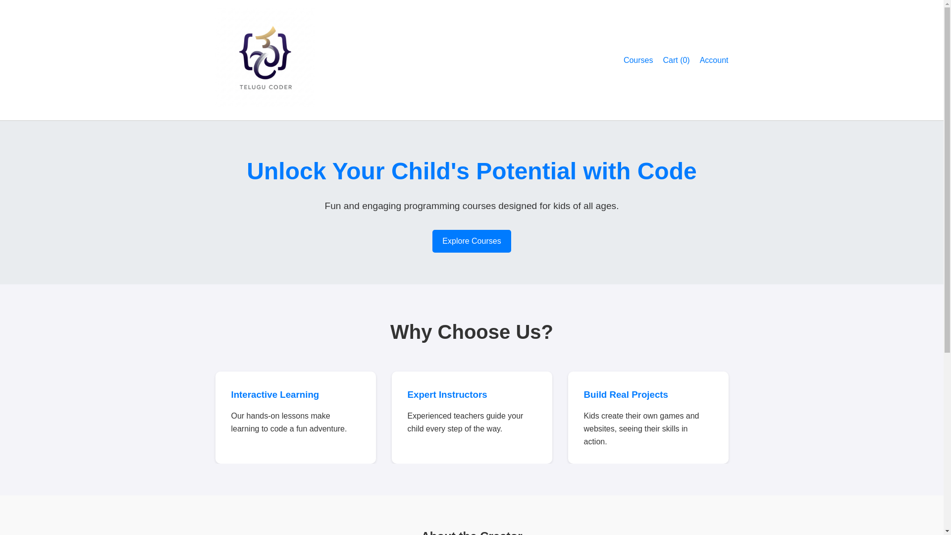 website screenshot of https://telugucoder.pages.dev/