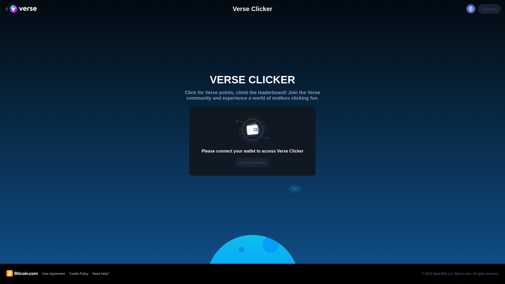 website screenshot of https://clicker-verse-bitcoin-com.pages.dev