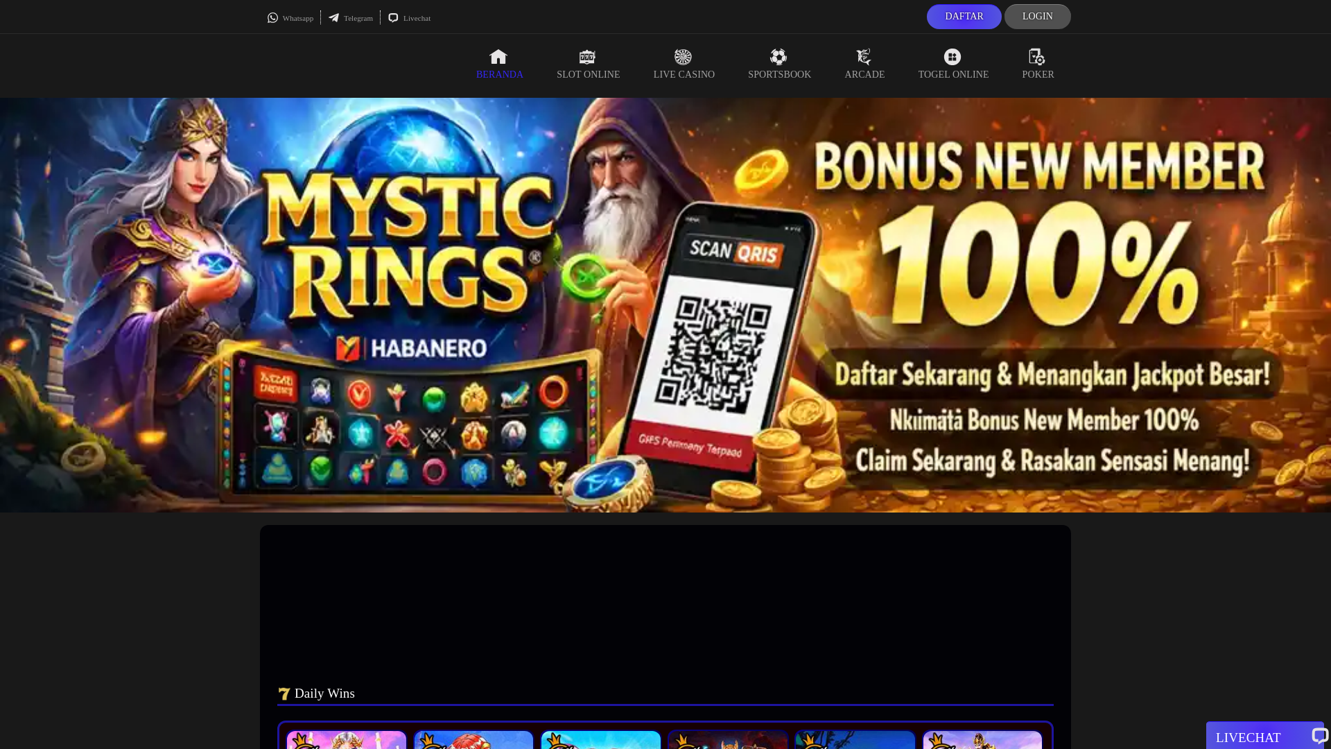 website screenshot of https://kudeta168daftar.com