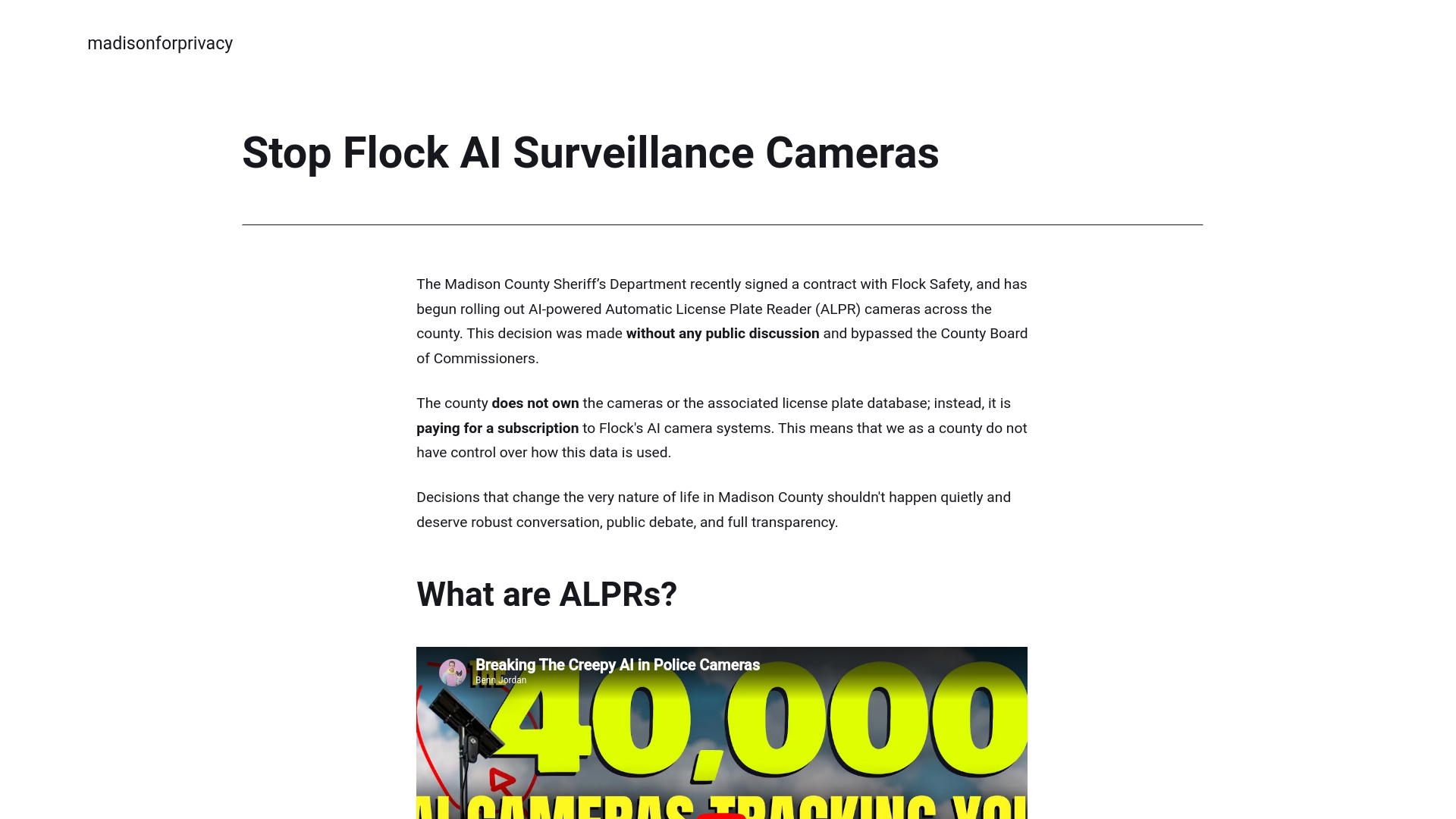 website screenshot of https://madisonforprivacy.org/