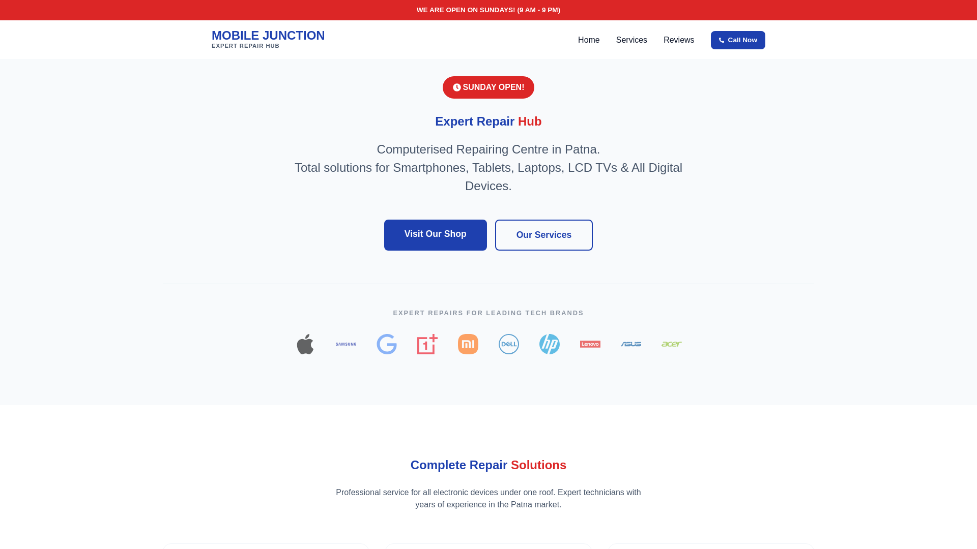 website screenshot of https://mobile-junction.pages.dev/