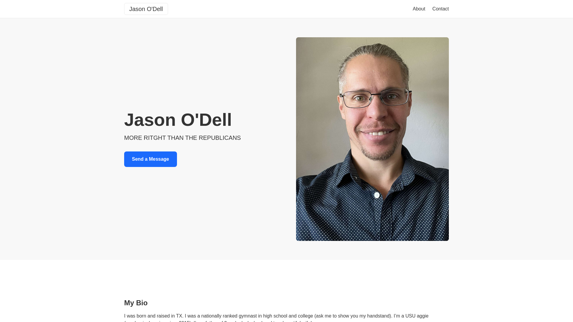 website screenshot of https://votejasonodell.org/