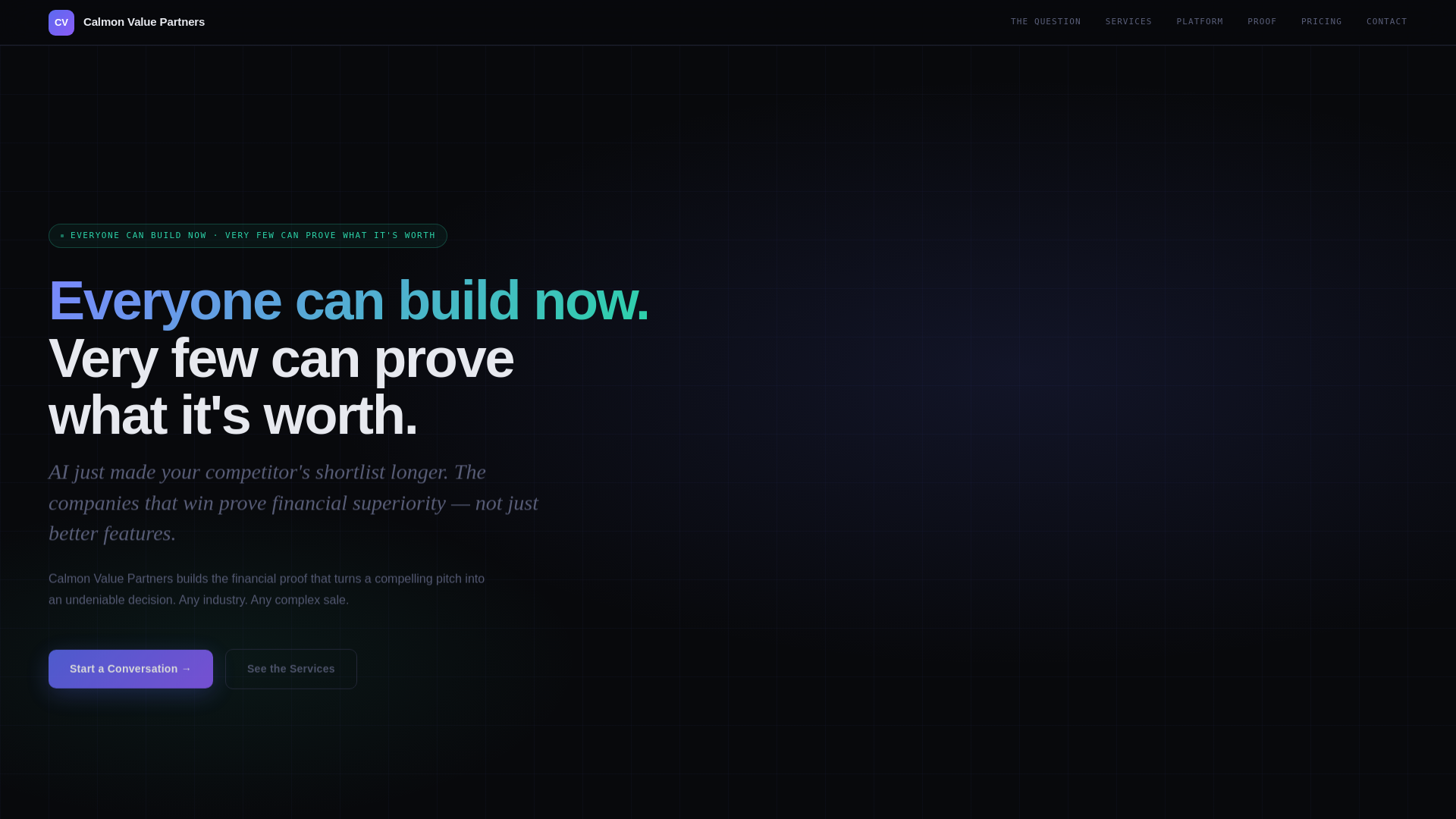 website screenshot of https://calmonvaluepartners.pages.dev/