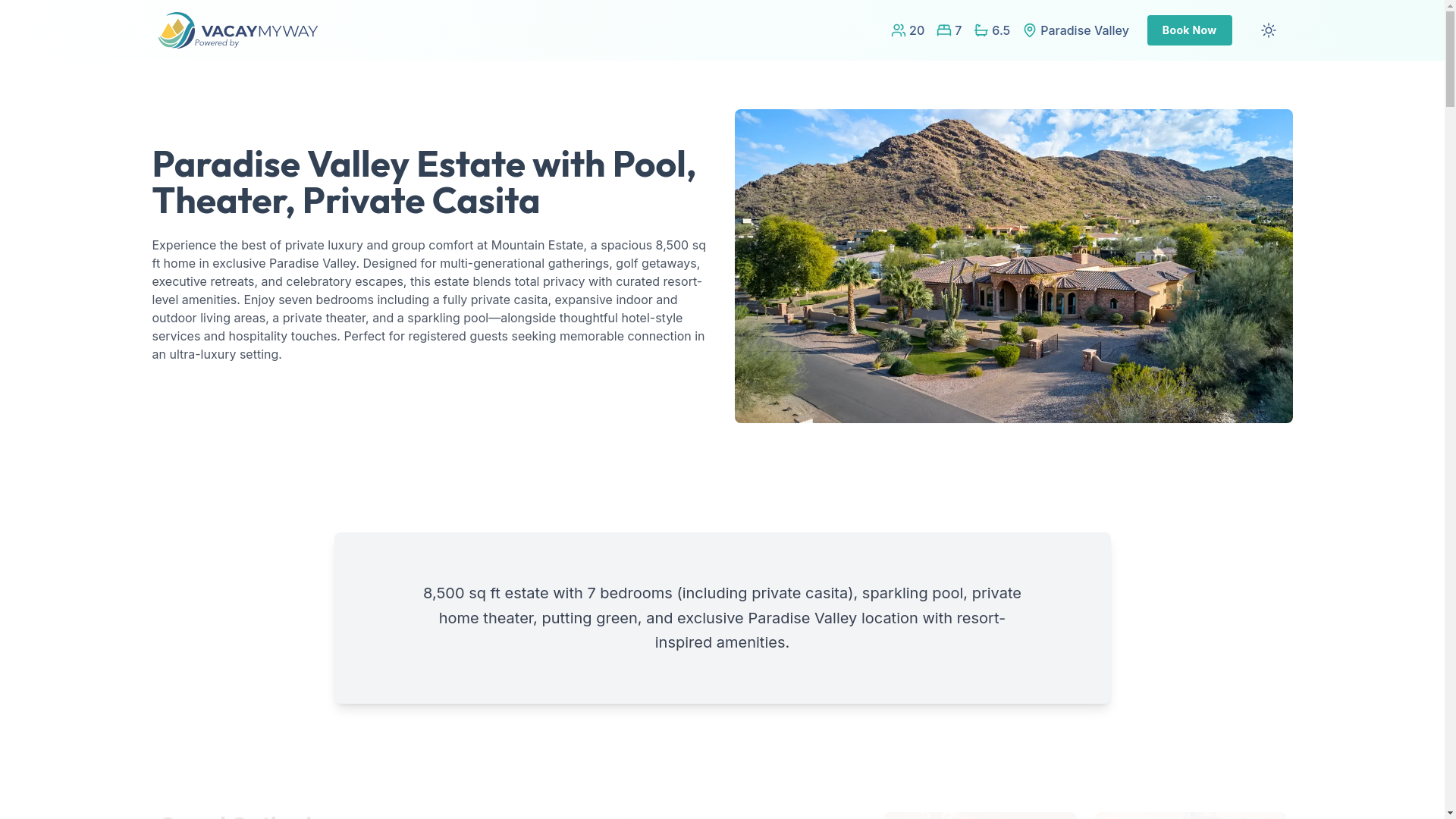 website screenshot of https://allureparadise.vacations/