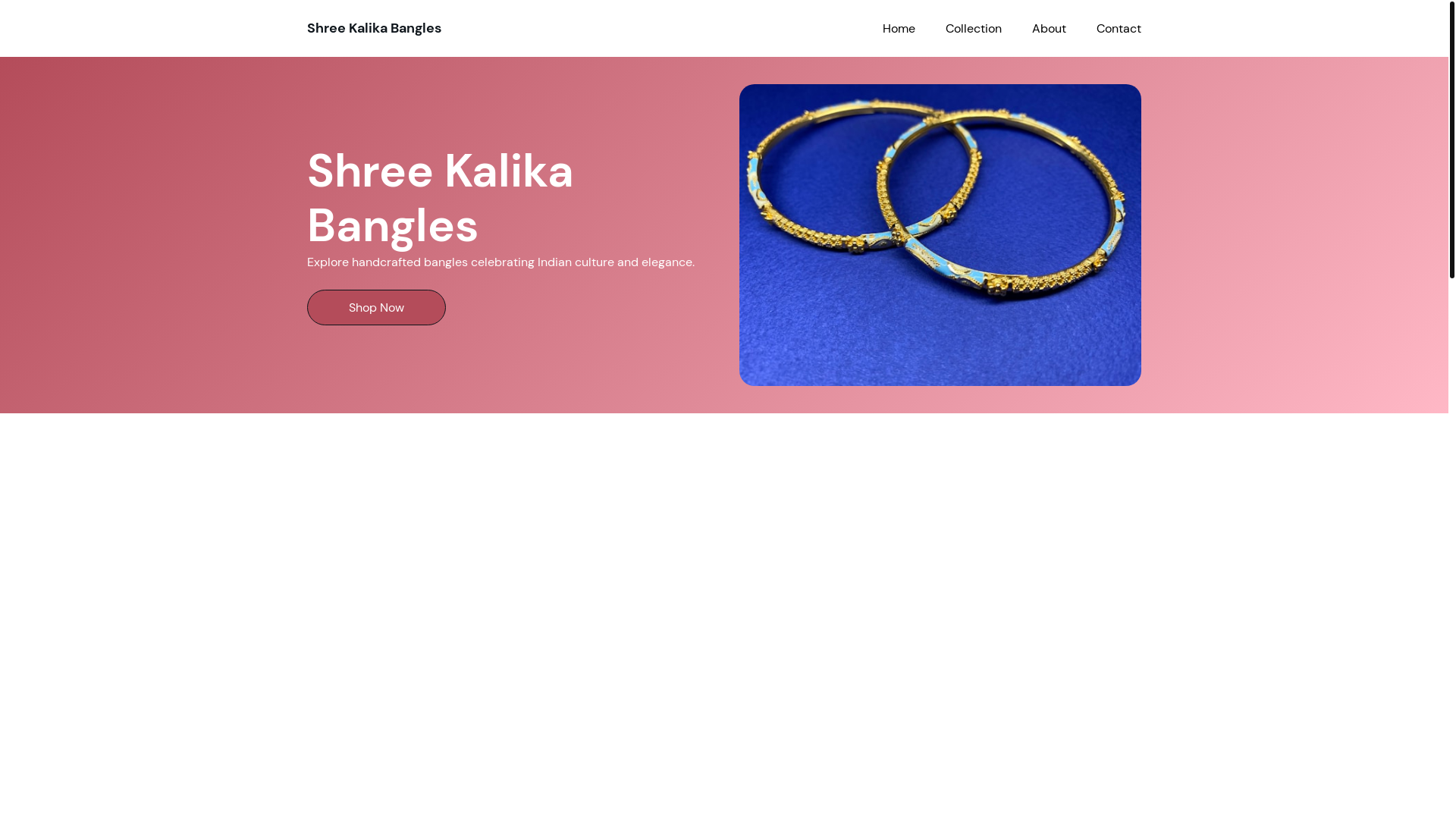 website screenshot of https://shreekalikabangles.shop/