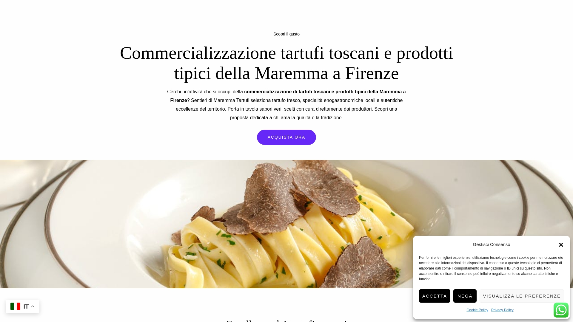 website screenshot of https://sentieridimaremma.com