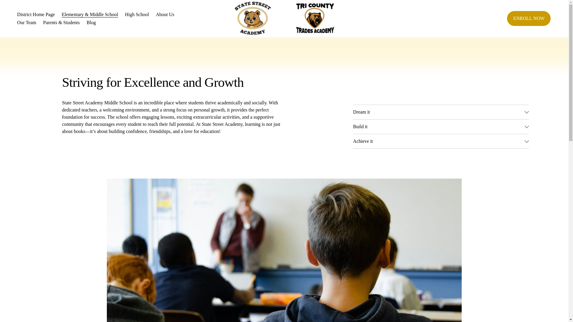website screenshot of https://statestreetacademymiddleschool.org/