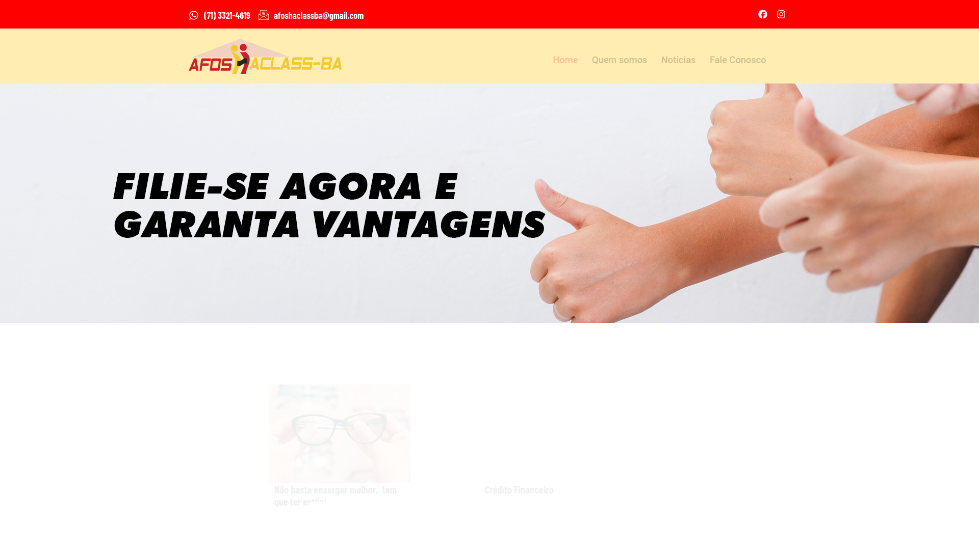 website screenshot of https://afoshaclass.com.br/