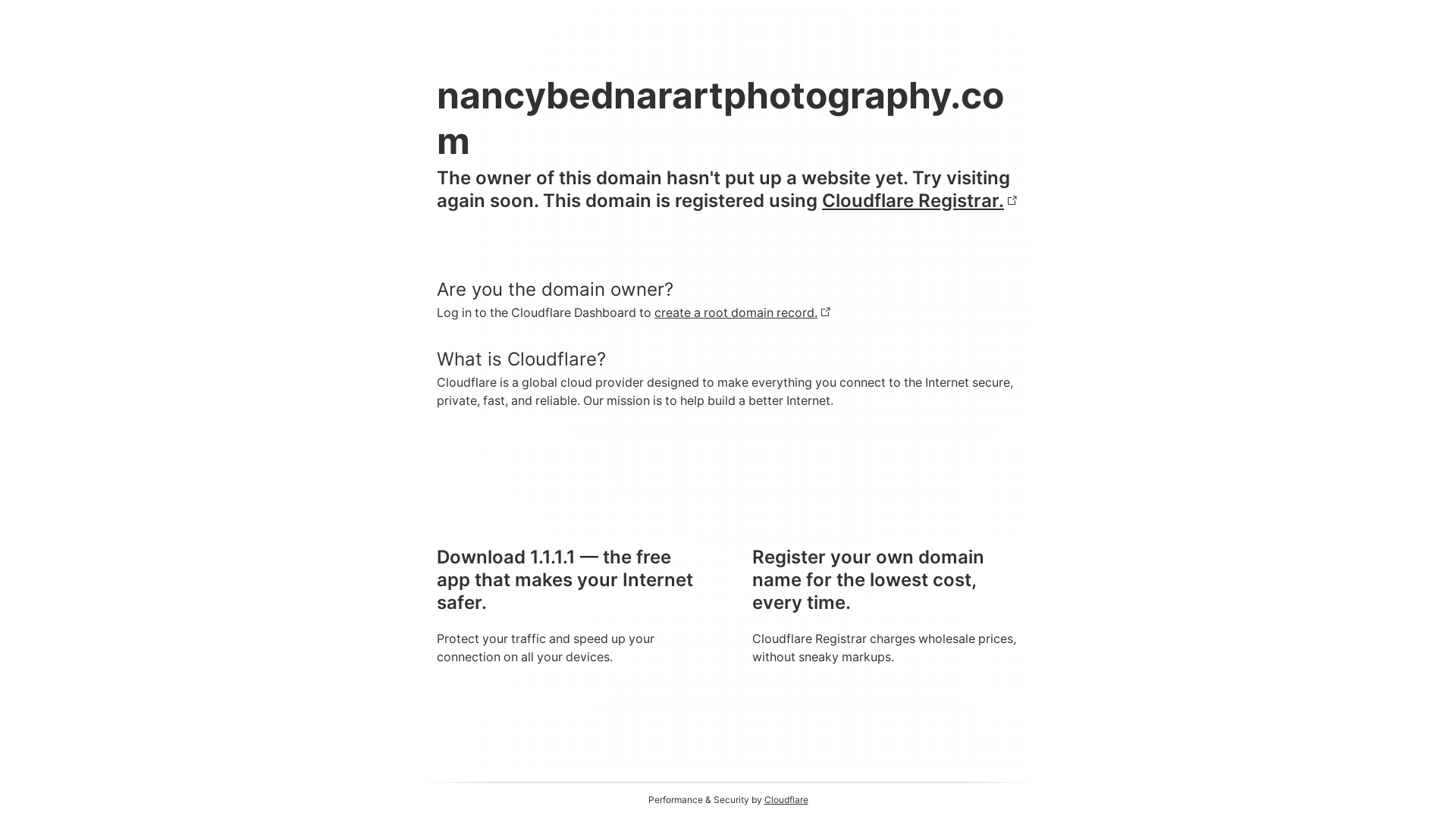 website screenshot of https://nancybednarartphotography.com/