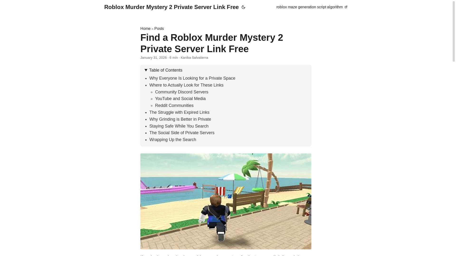 website screenshot of https://roblox-murder-mystery-2-private-server-link-free.pages.dev/