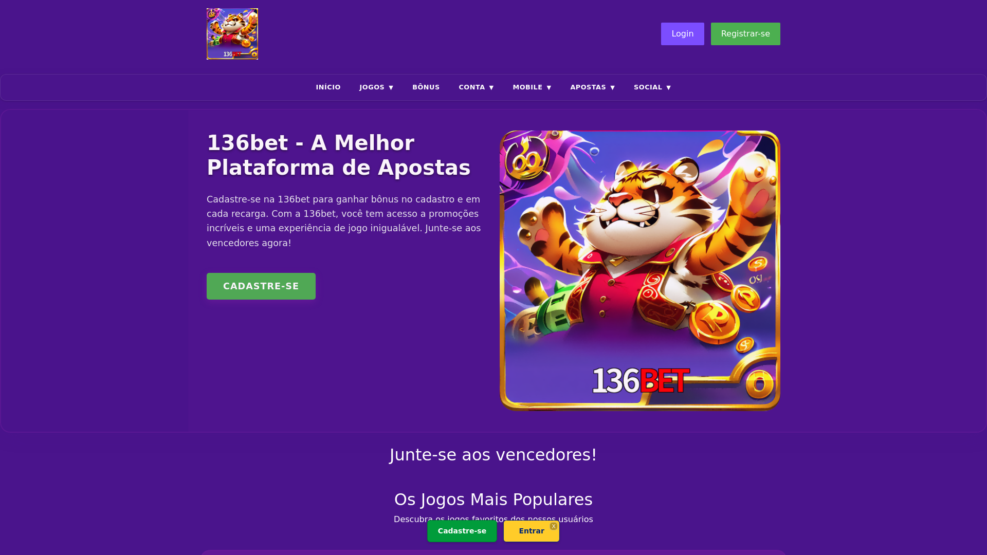 website screenshot of https://136betm1.com/