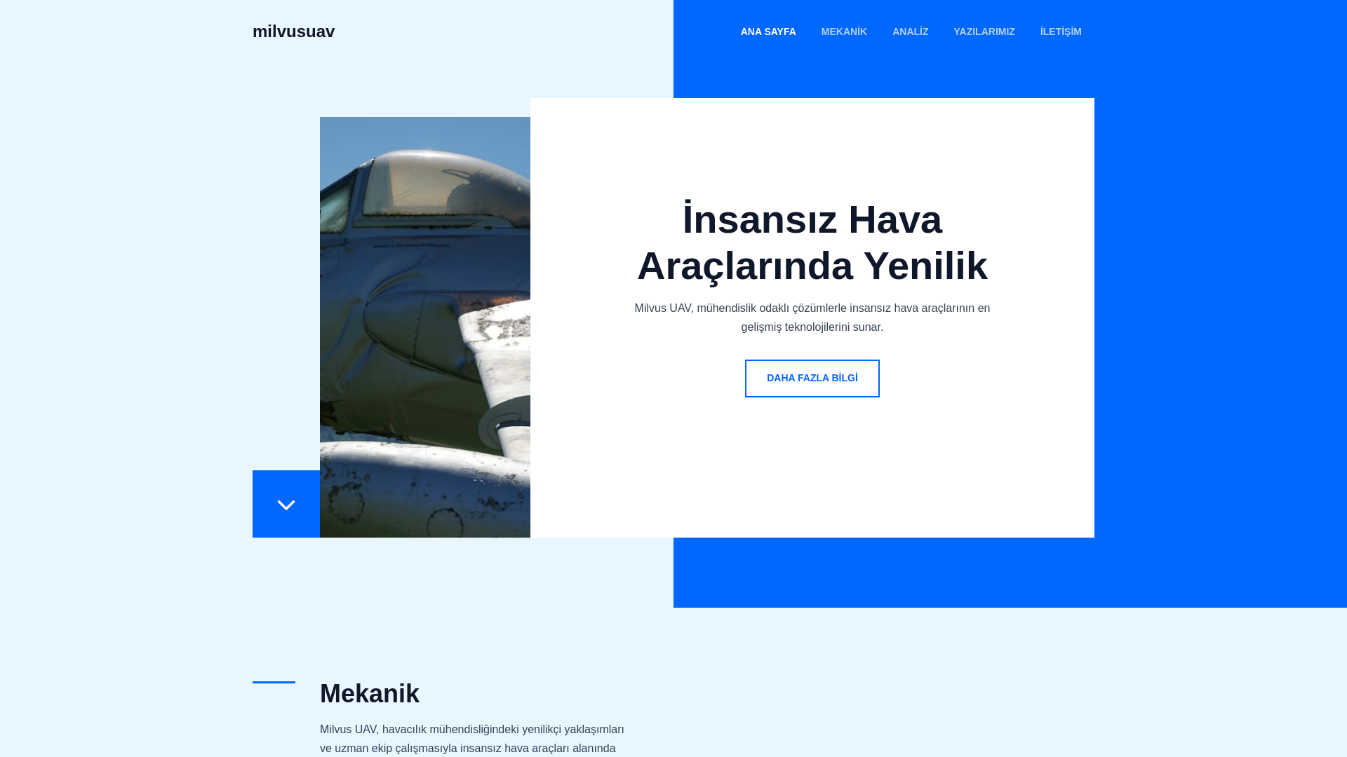 website screenshot of https://milvusuav.tech/