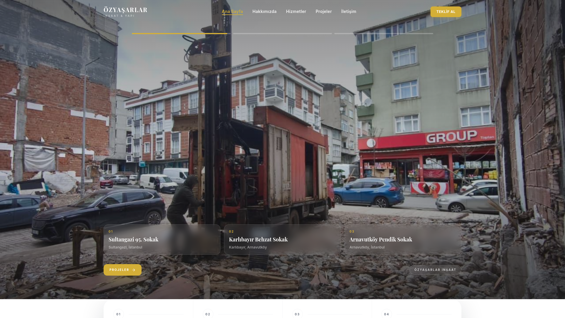 website screenshot of https://ozyasarlarinsaat.com/