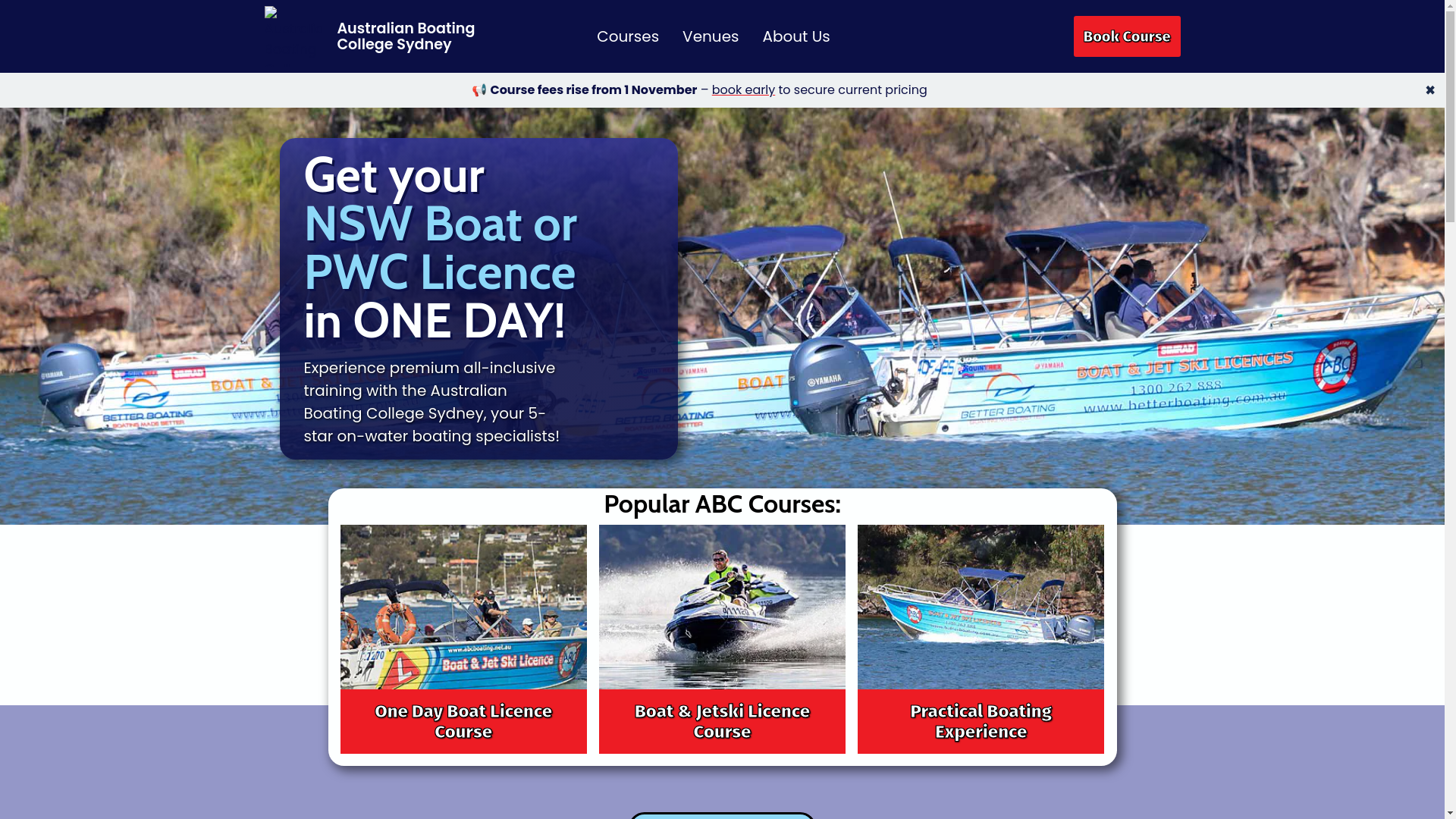 website screenshot of https://boatclass.net.au/
