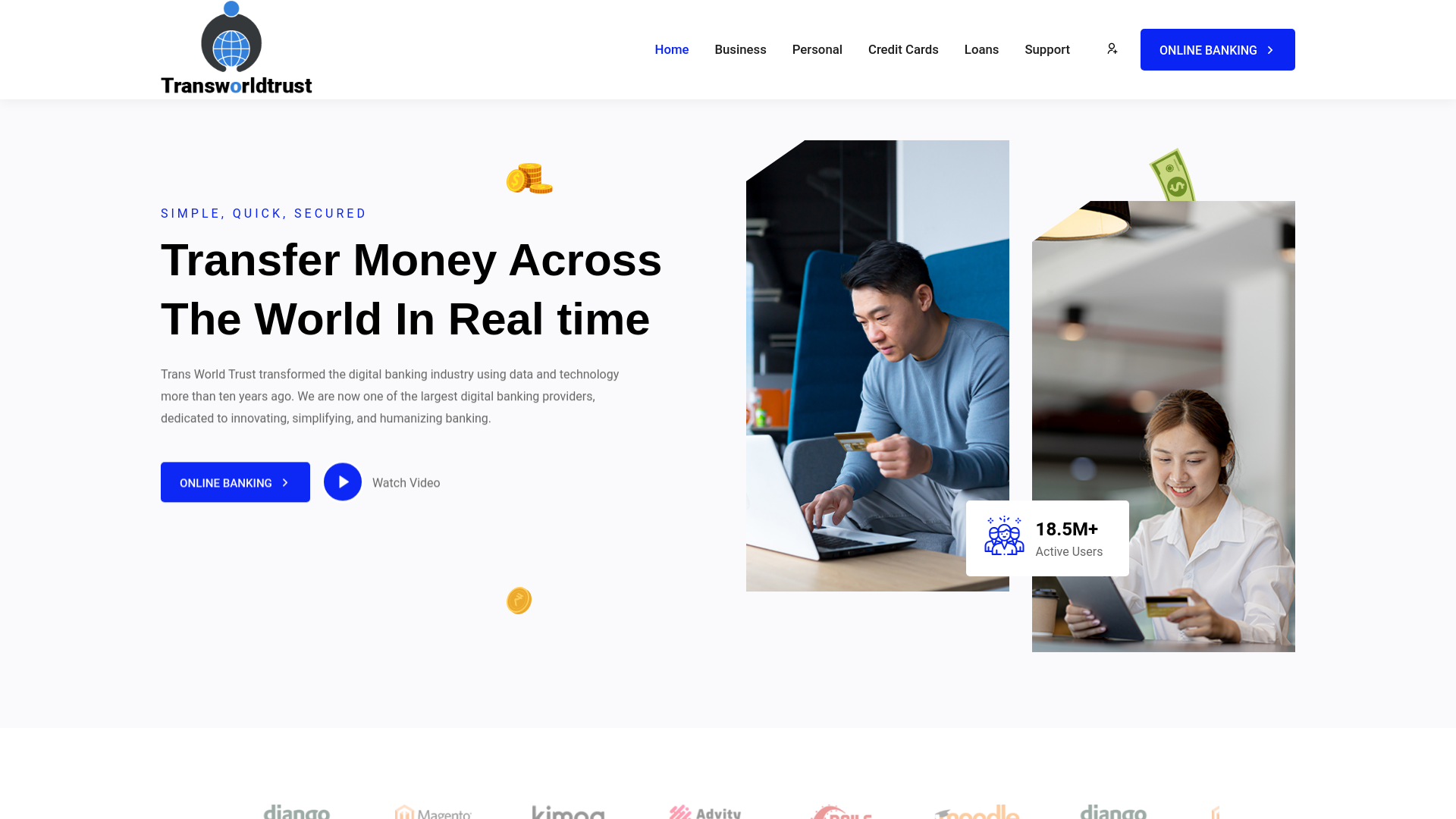 website screenshot of https://transworldtrust.com/