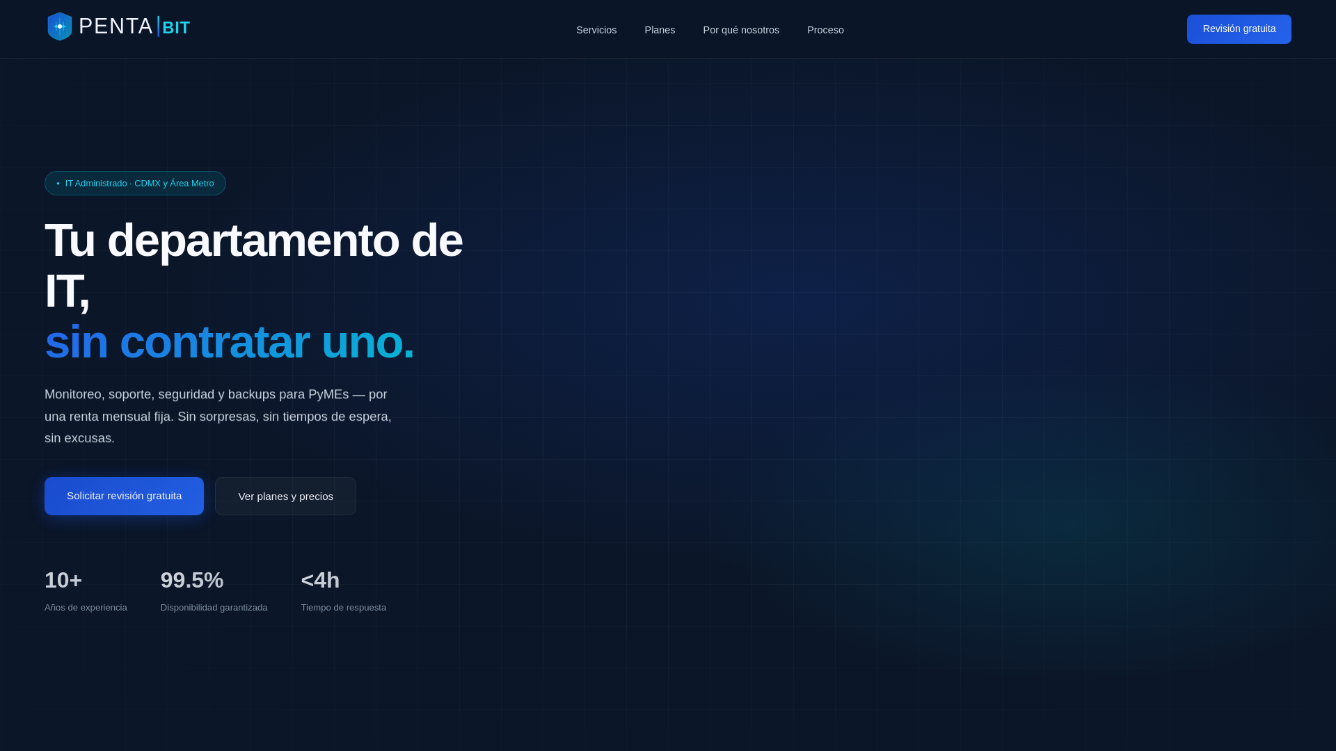 website screenshot of https://pentabit.mx/