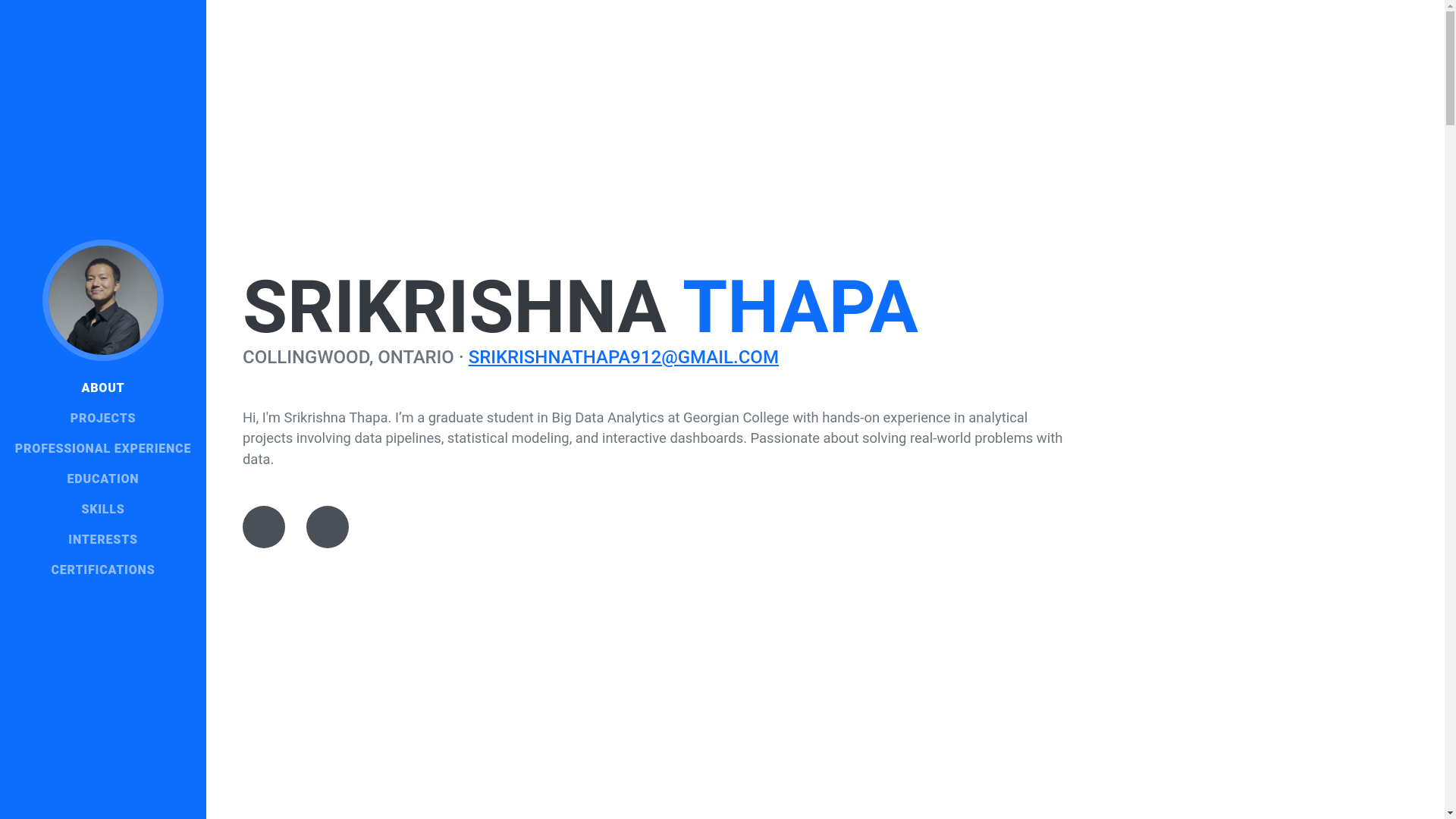 website screenshot of https://srikrishnathapa.me/