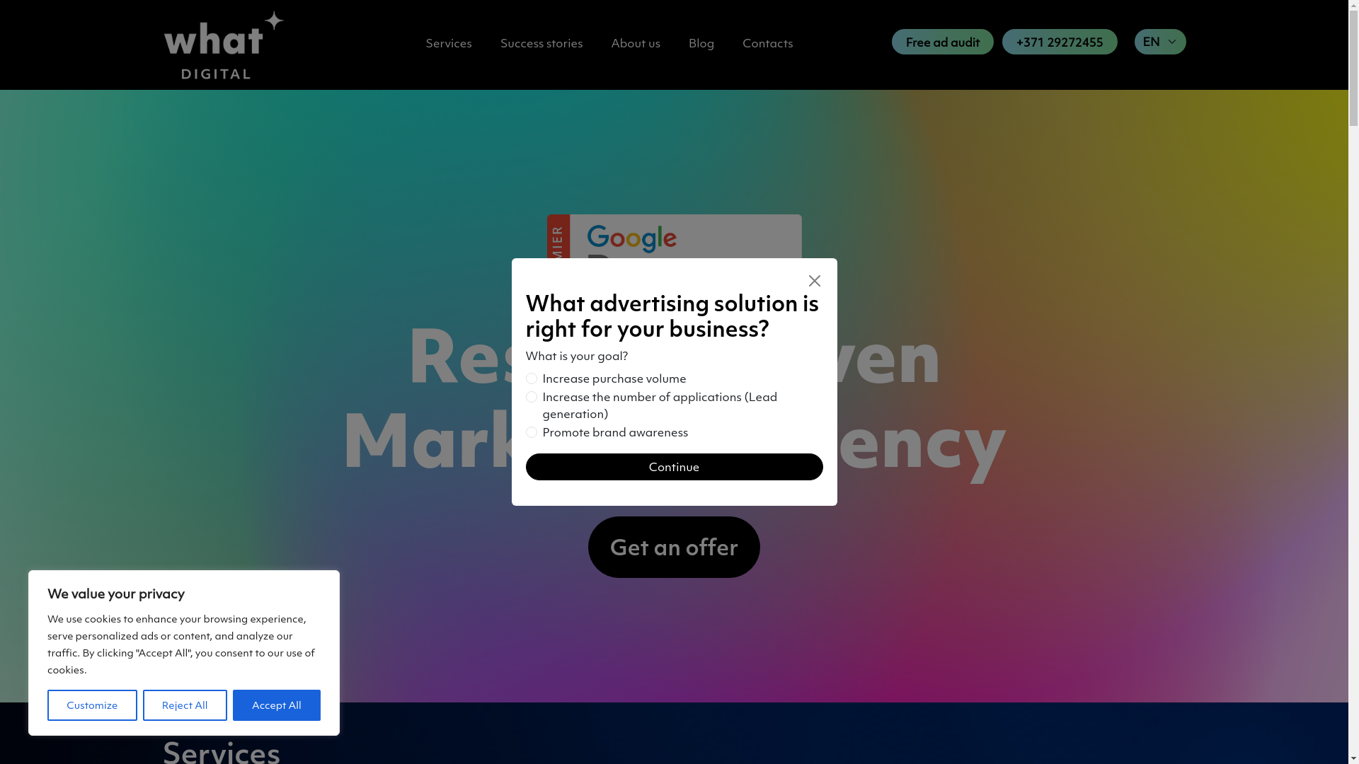 website screenshot of https://meetwhatdigital.com/