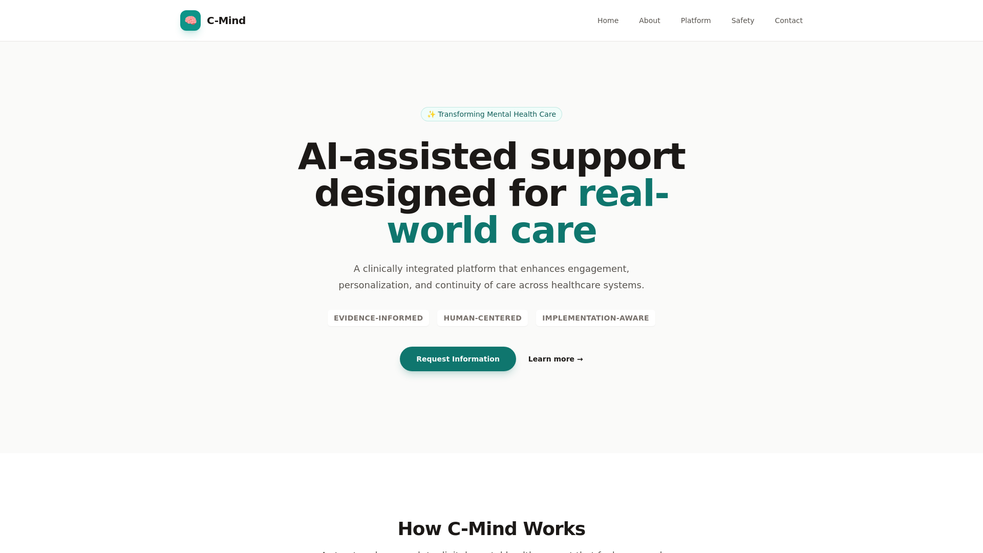 website screenshot of https://c-mindcare.com/