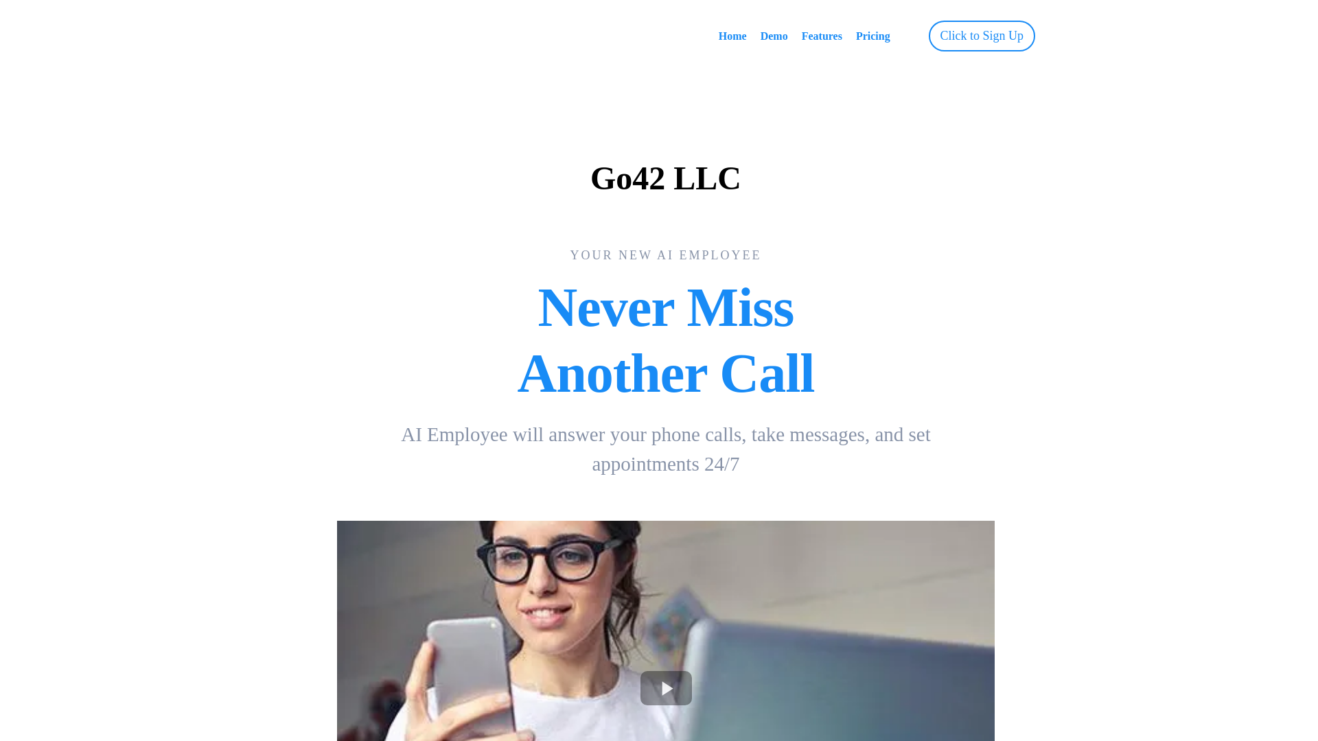 website screenshot of https://go42voiceai.com/