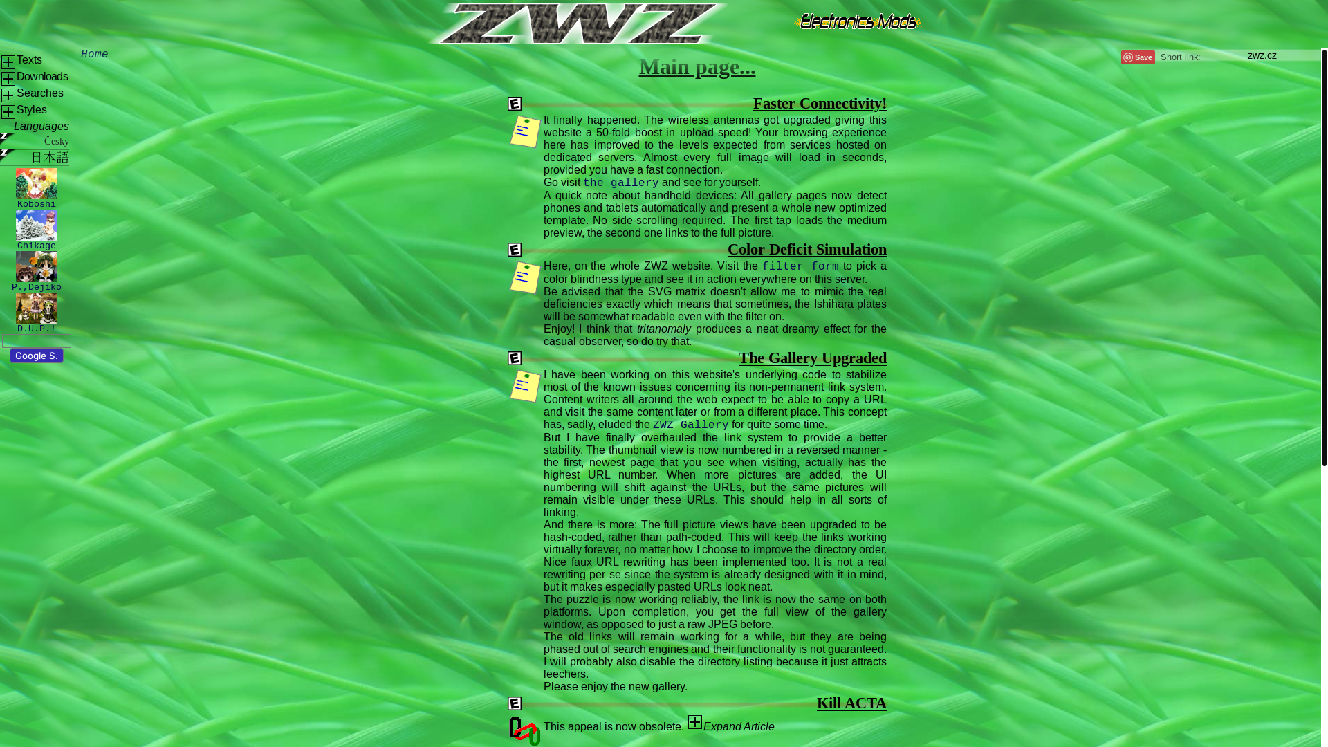 website screenshot of https://zwz.cz/