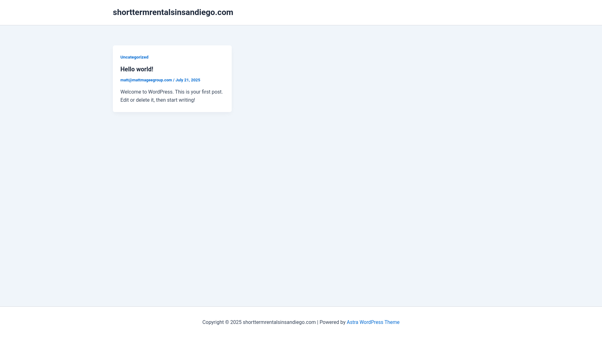 website screenshot of https://shorttermrentalsinsandiego.com/