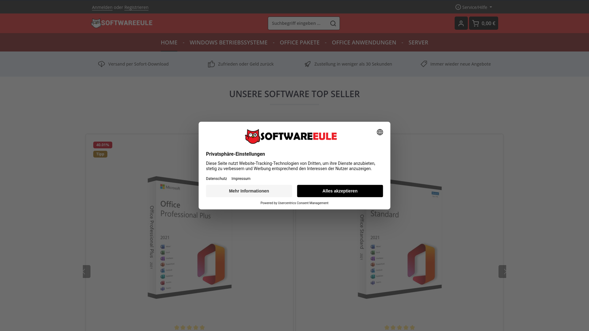 website screenshot of https://softwareeule.de/