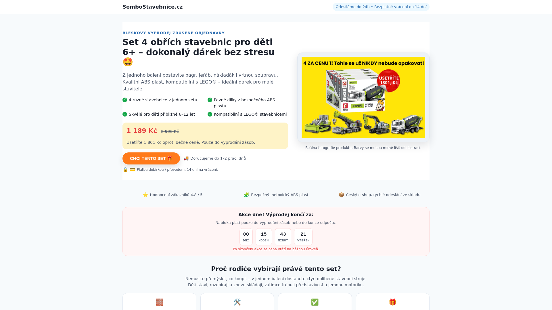 website screenshot of https://sembostavebnice.cz/