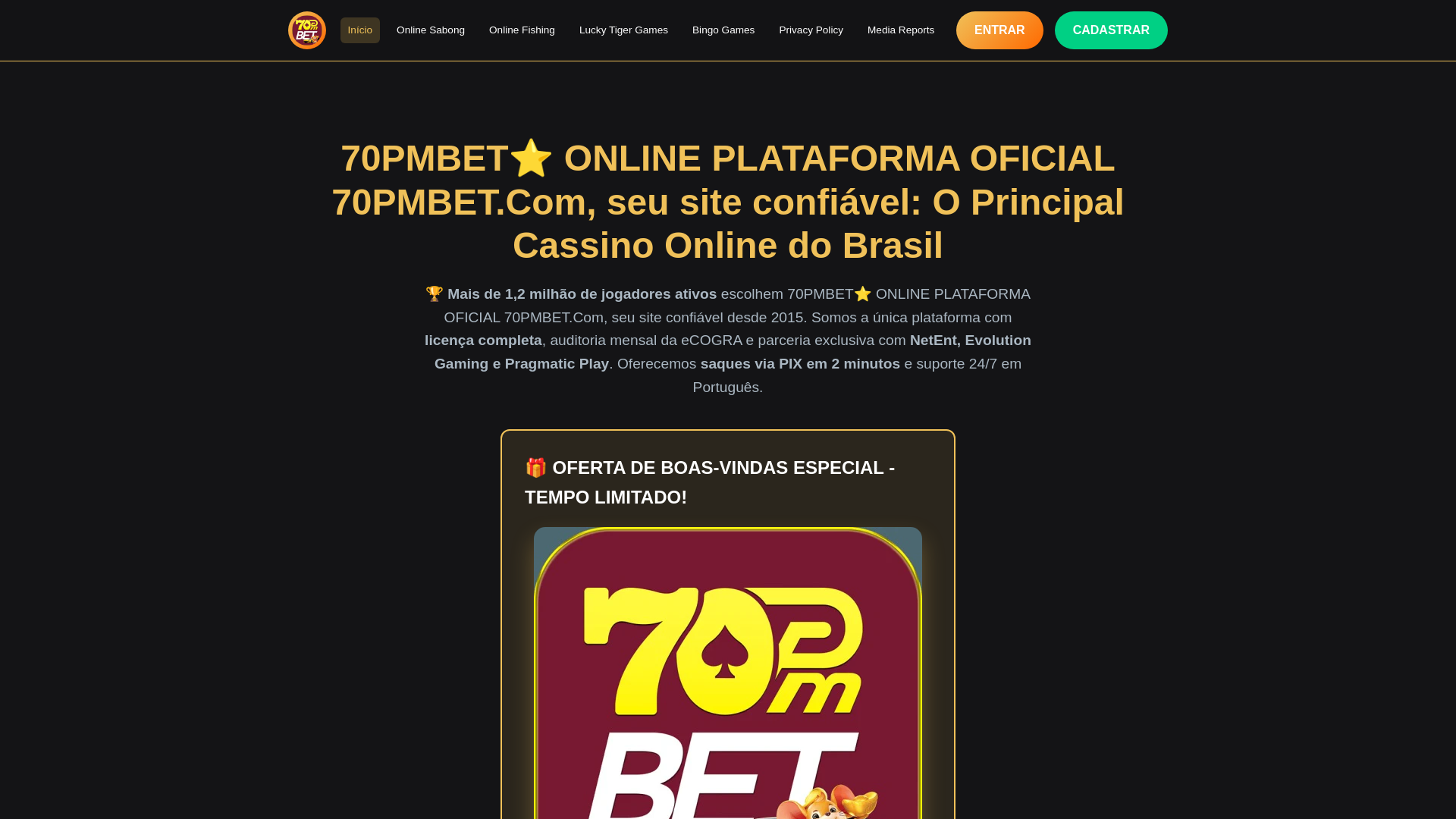 website screenshot of https://70pmbetgo.com/