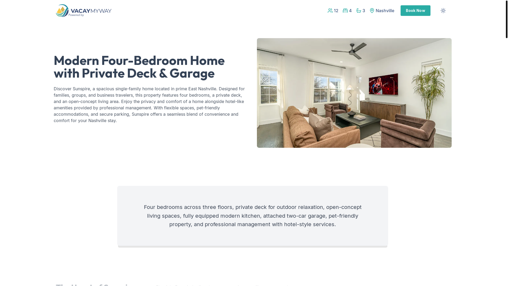 website screenshot of https://relaxnashville.vacations/