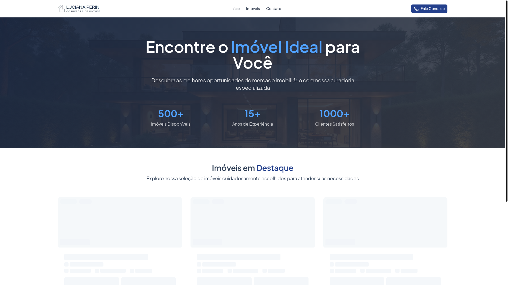 website screenshot of https://periniimoveis.com.br/