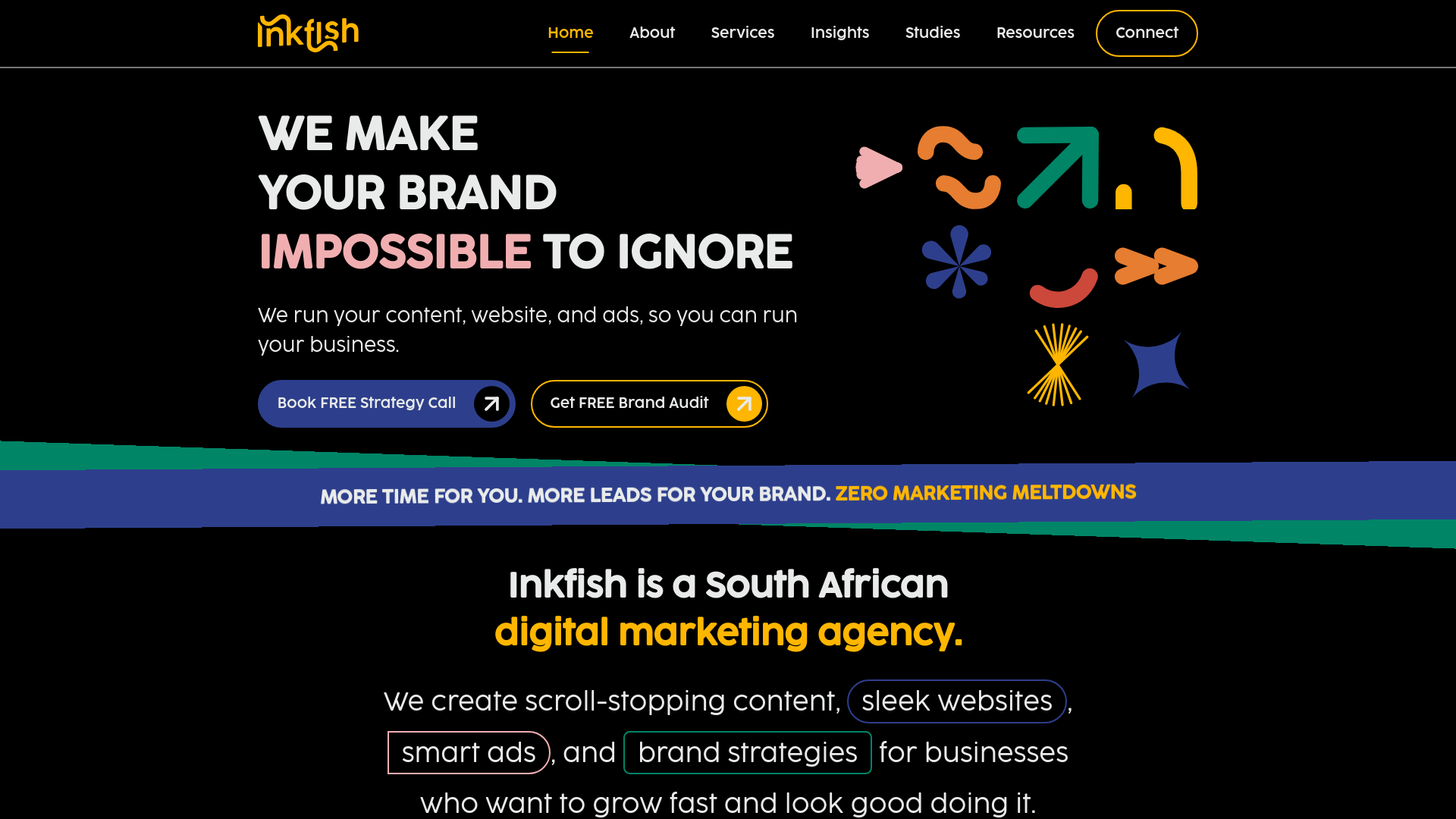 website screenshot of https://inkfish.co.za/