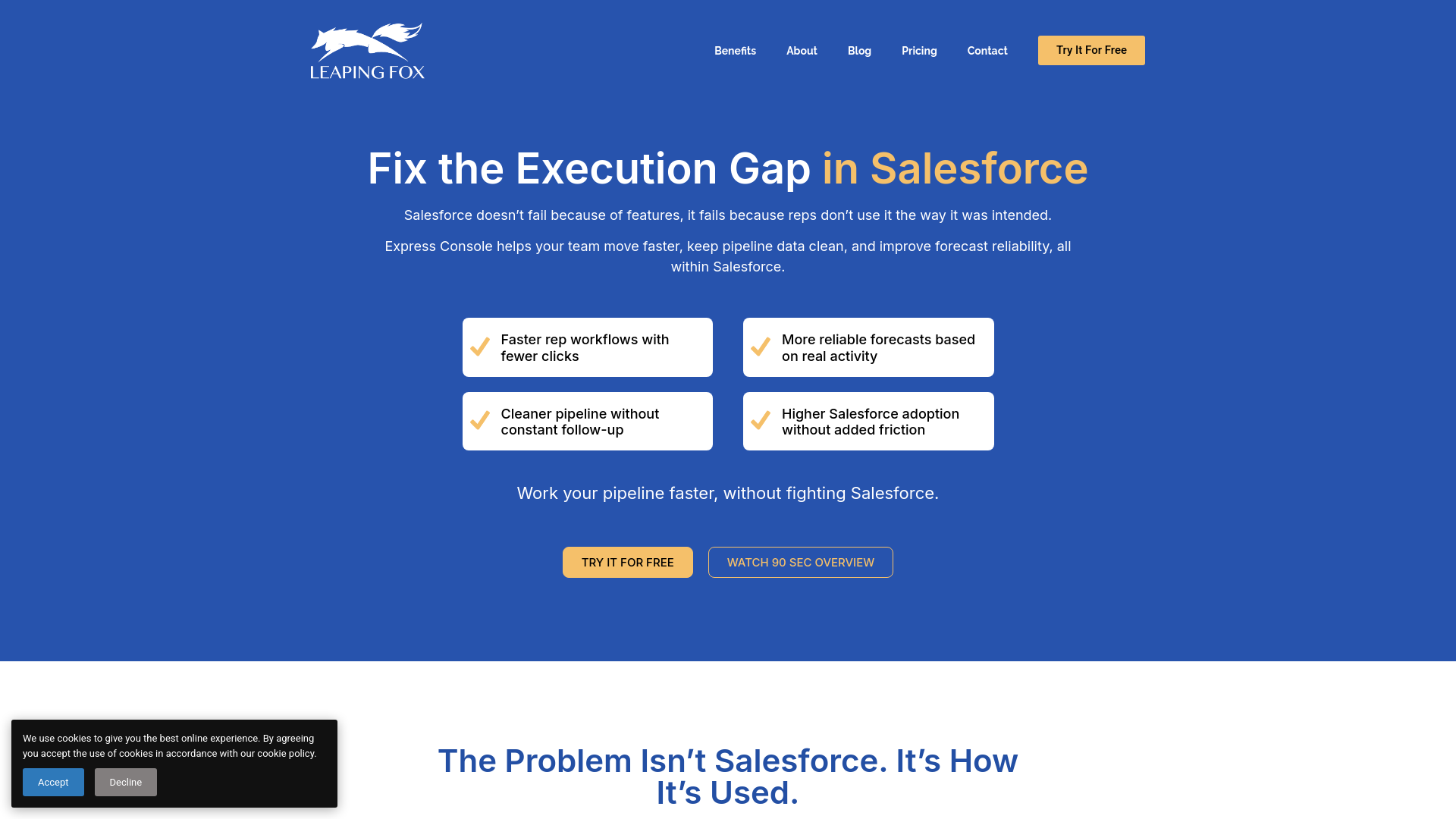 website screenshot of https://clickleapingfox.com/