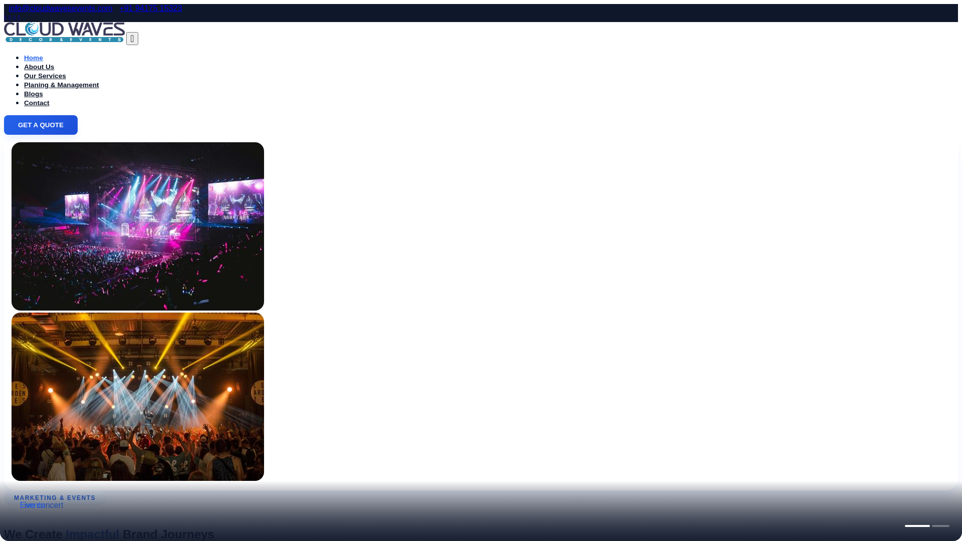 website screenshot of https://cloudwavesevents.com/