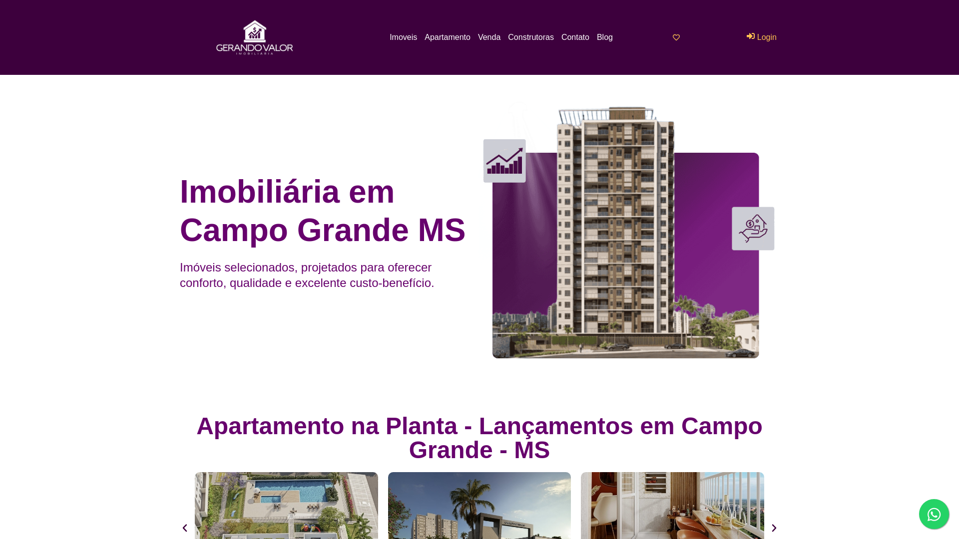 website screenshot of https://gerandovalorimobiliariacg.com.br/